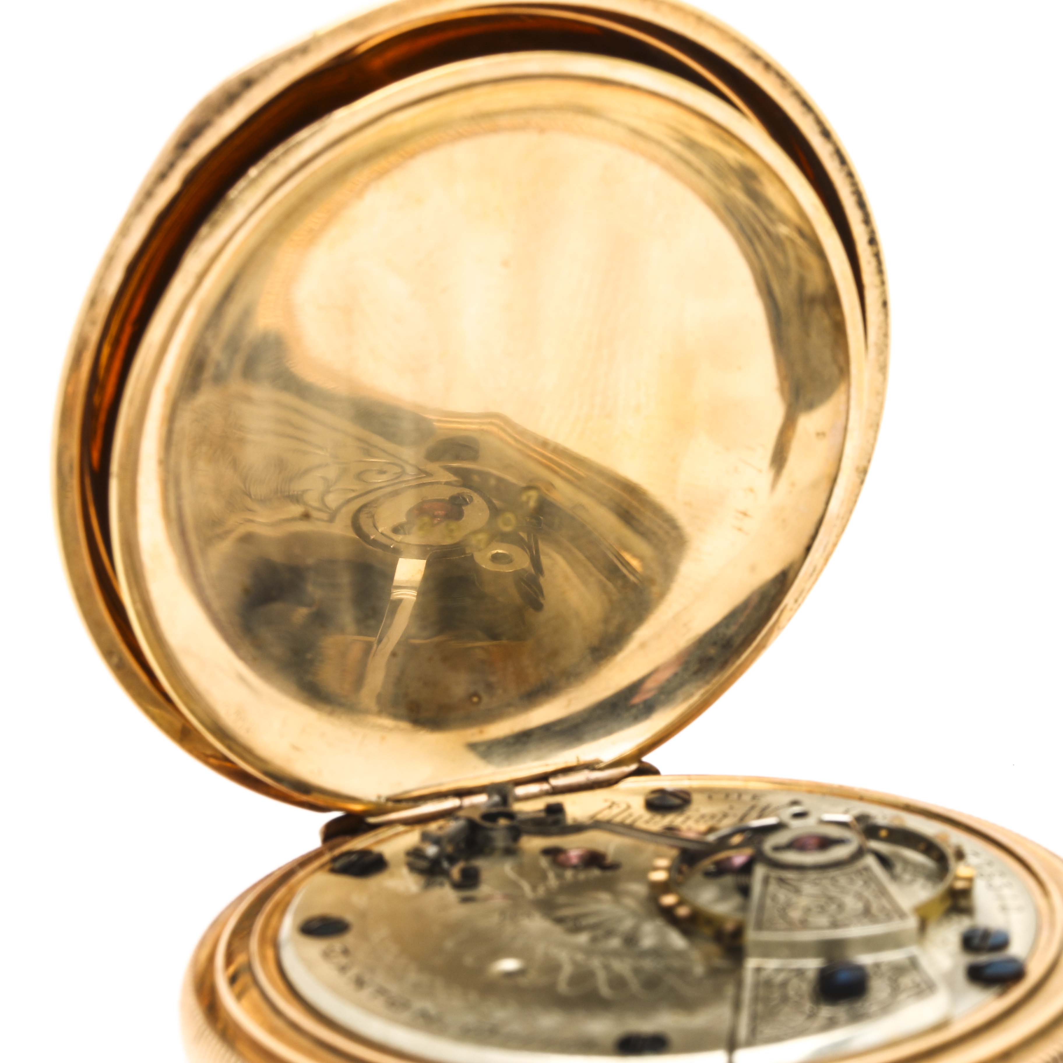 Hampden 14K Yellow Gold Open Face Pocket Watch