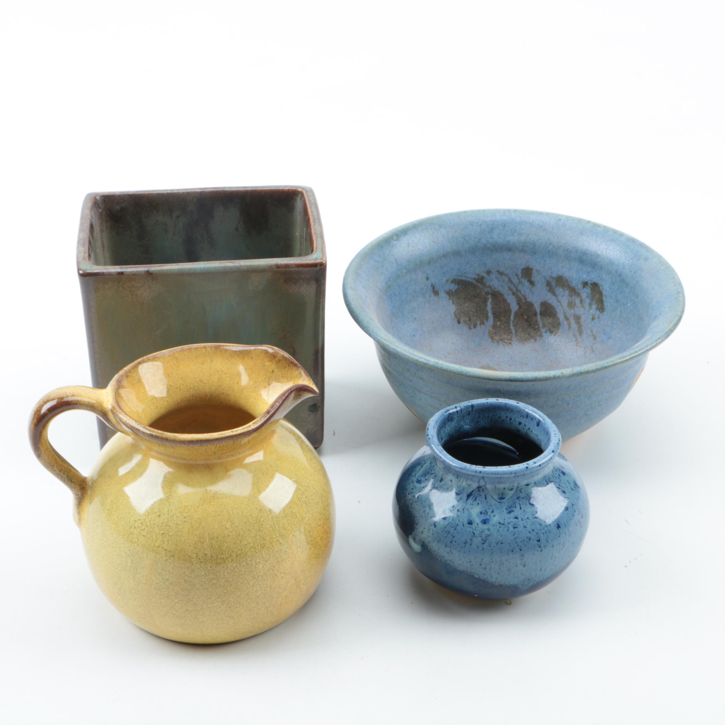 Nicodemus Yellow Glazed Pottery Pitcher and More