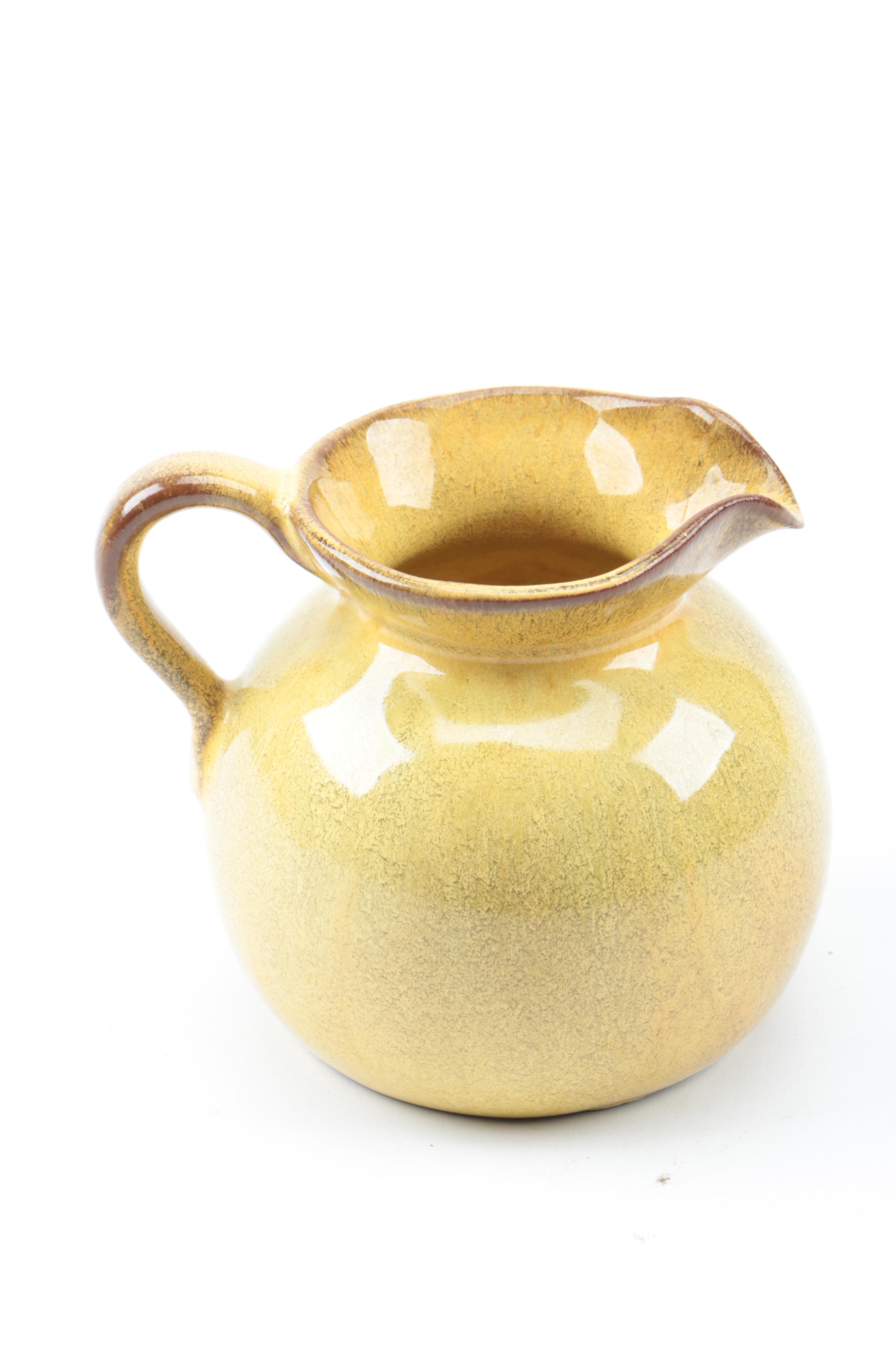 Nicodemus Yellow Glazed Pottery Pitcher and More