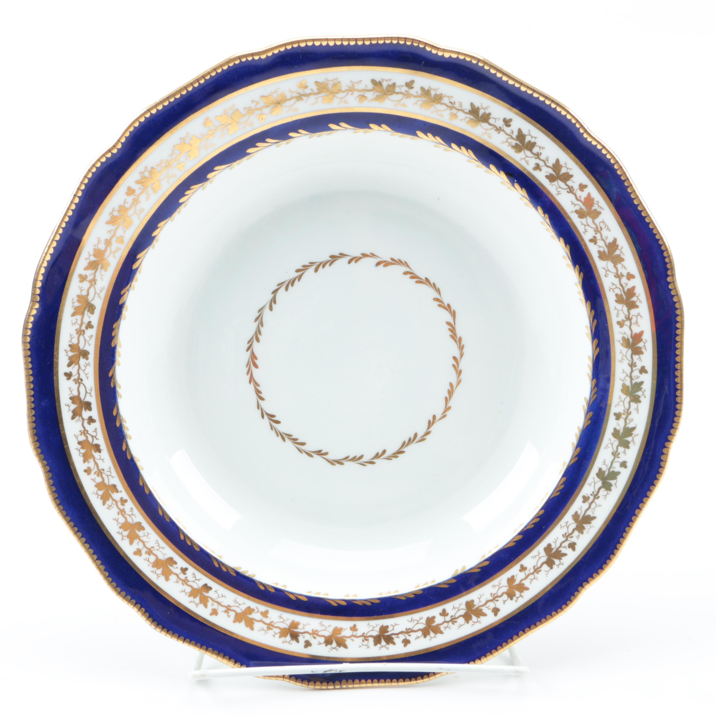 Antique Flight Period Worcester and Davenport Staffordshire Porcelain Serveware