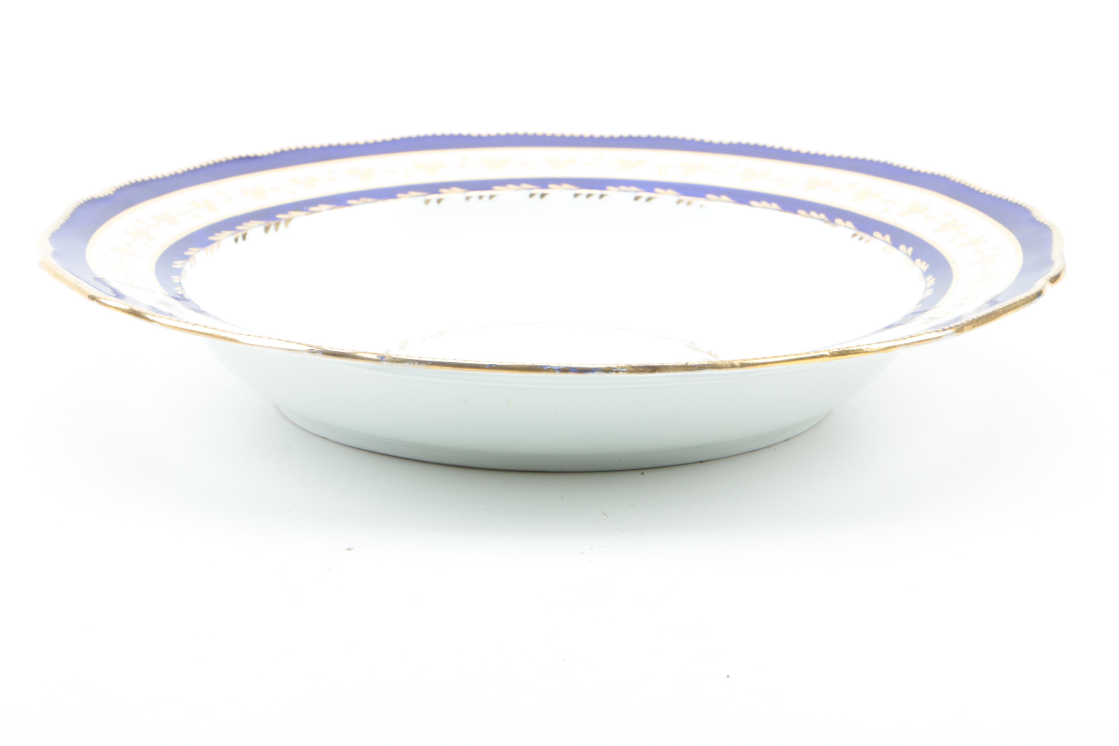 Antique Flight Period Worcester and Davenport Staffordshire Porcelain Serveware