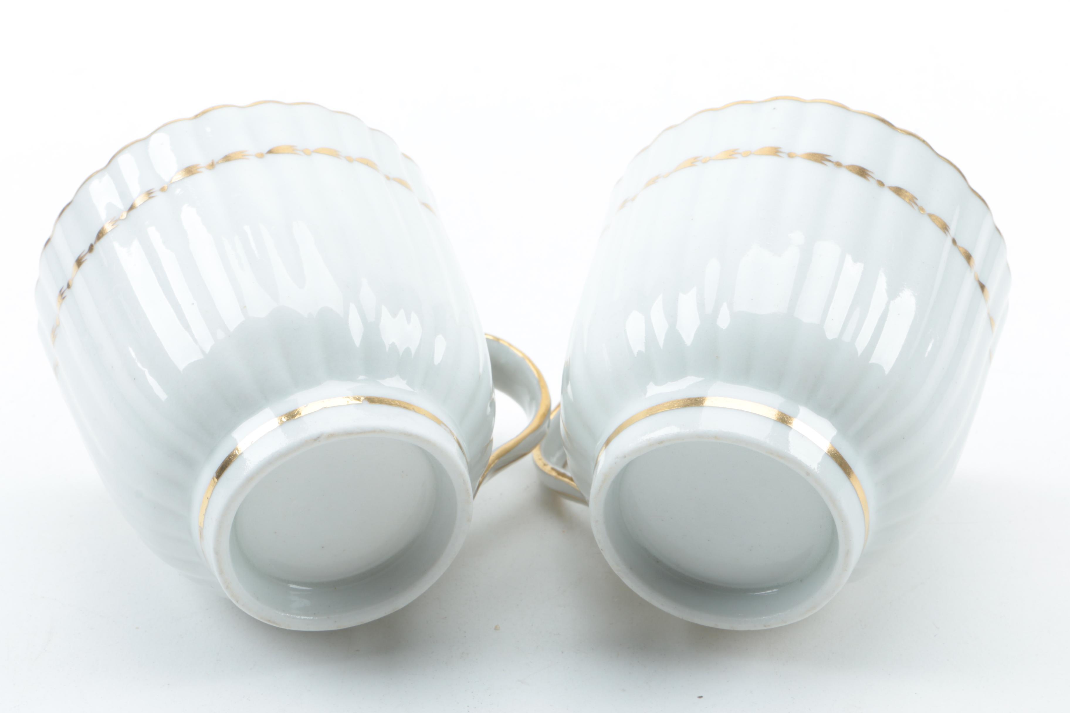 Antique Flight Period Worcester and Davenport Staffordshire Porcelain Serveware