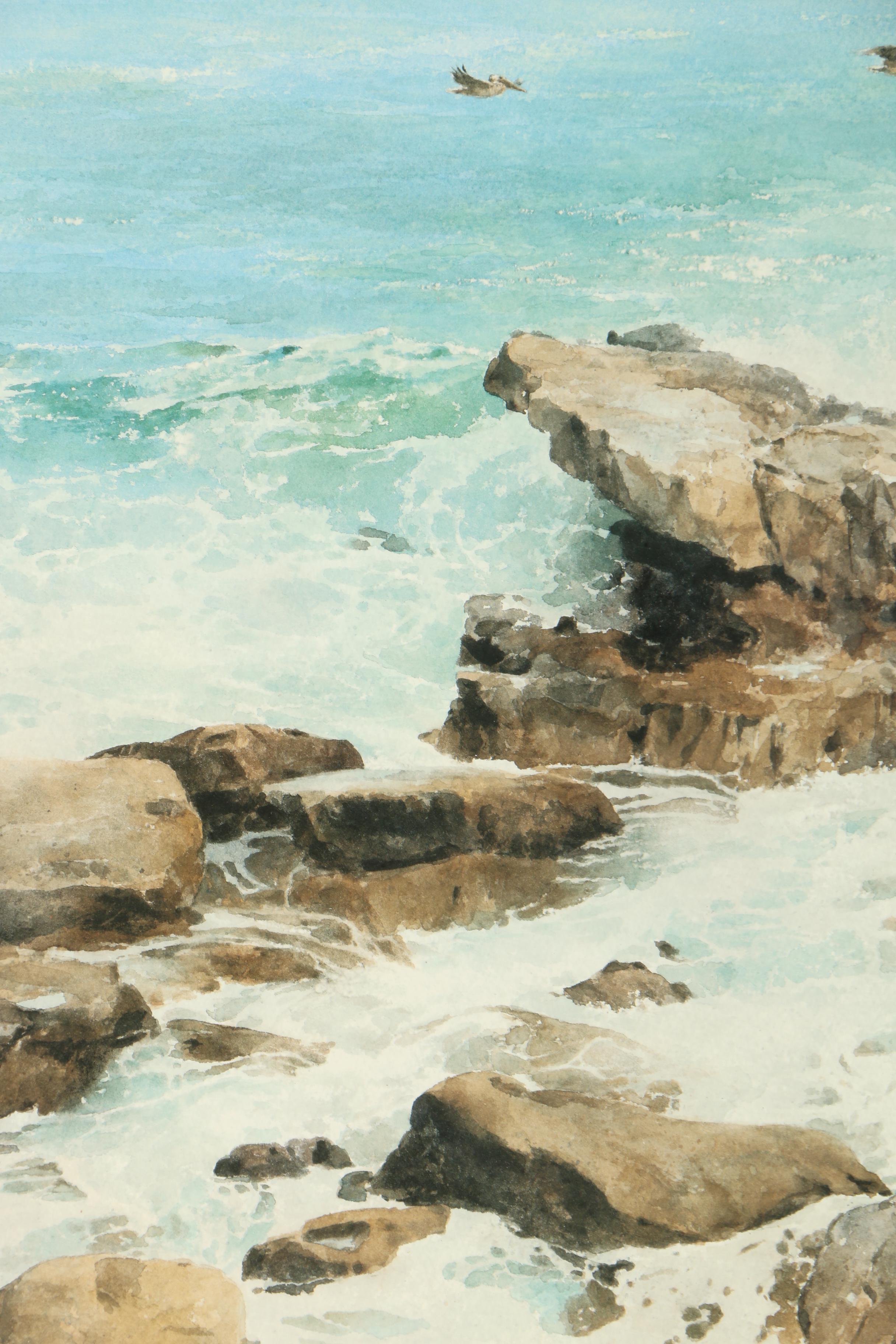 Roger Folk  Offset Lithograph of a Shoreline Landscape