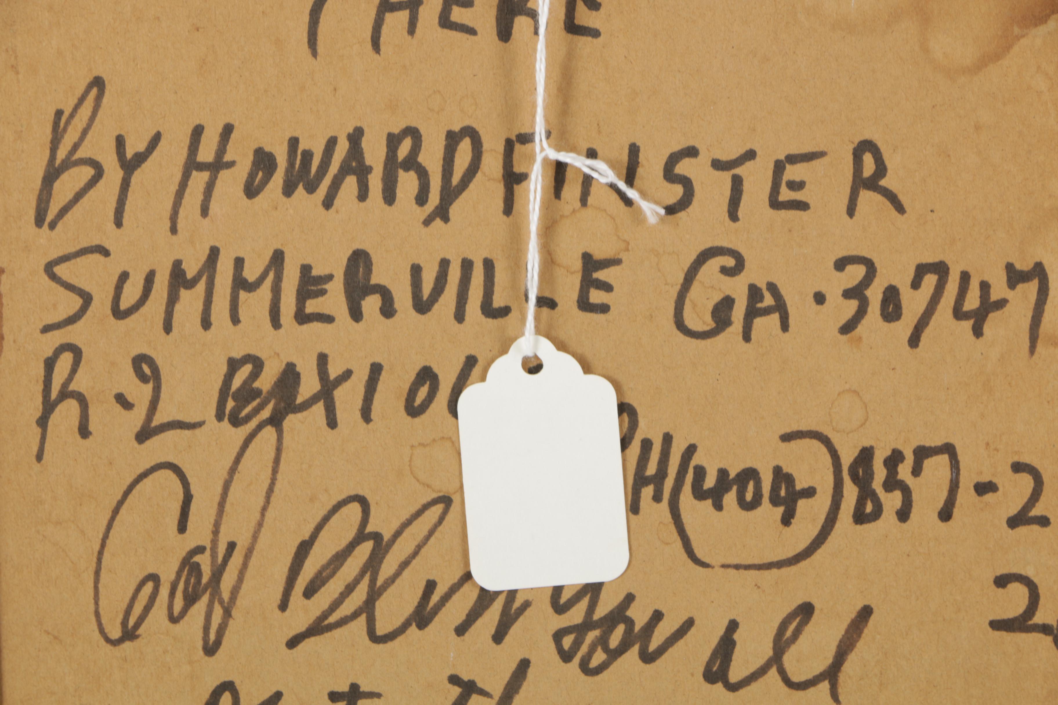 Howard Finster 1986 Acrylic Folk Art Painting on Paper Board