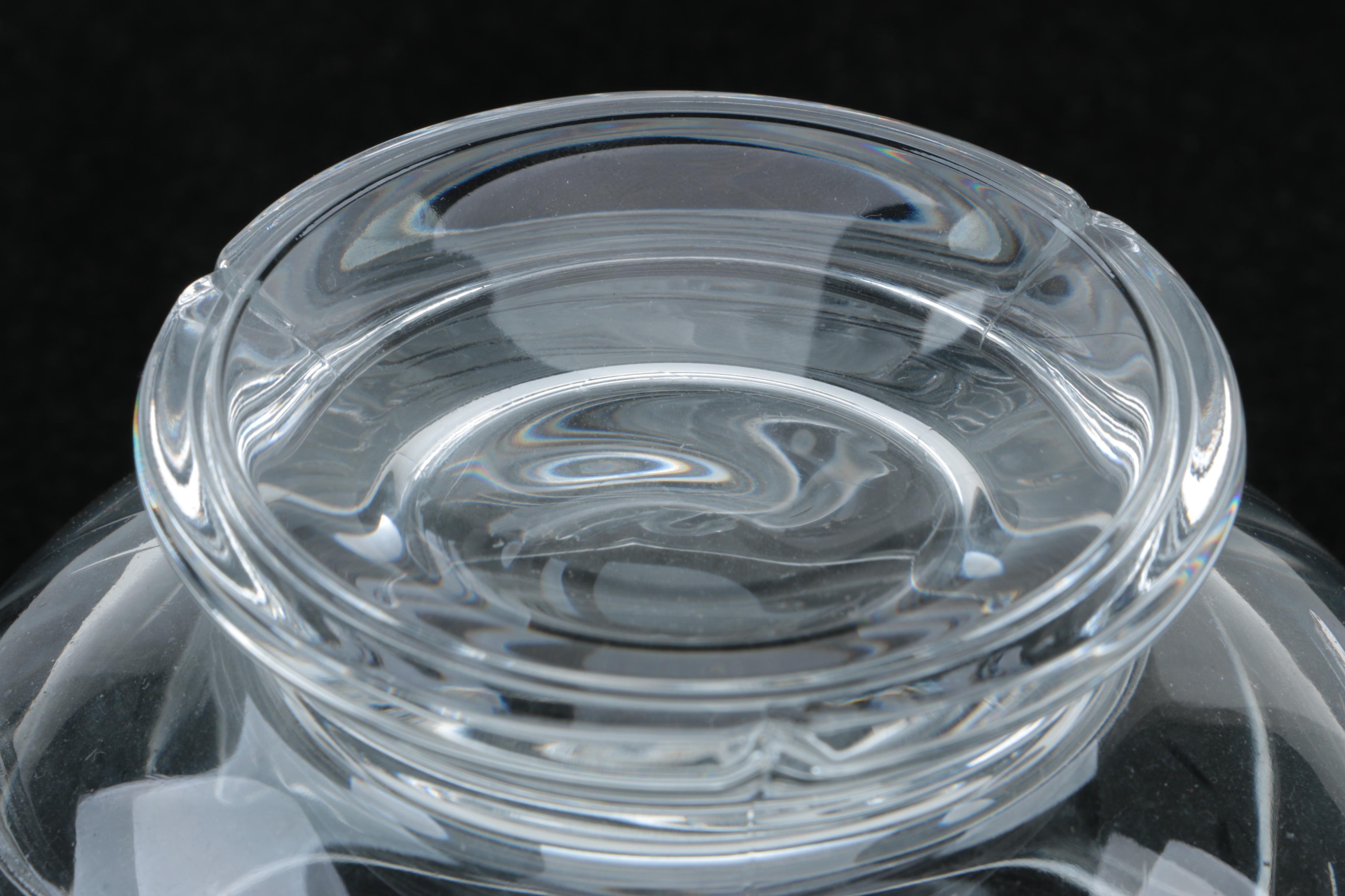 Frosted Crystal Swan Centerpiece Footed Bowl