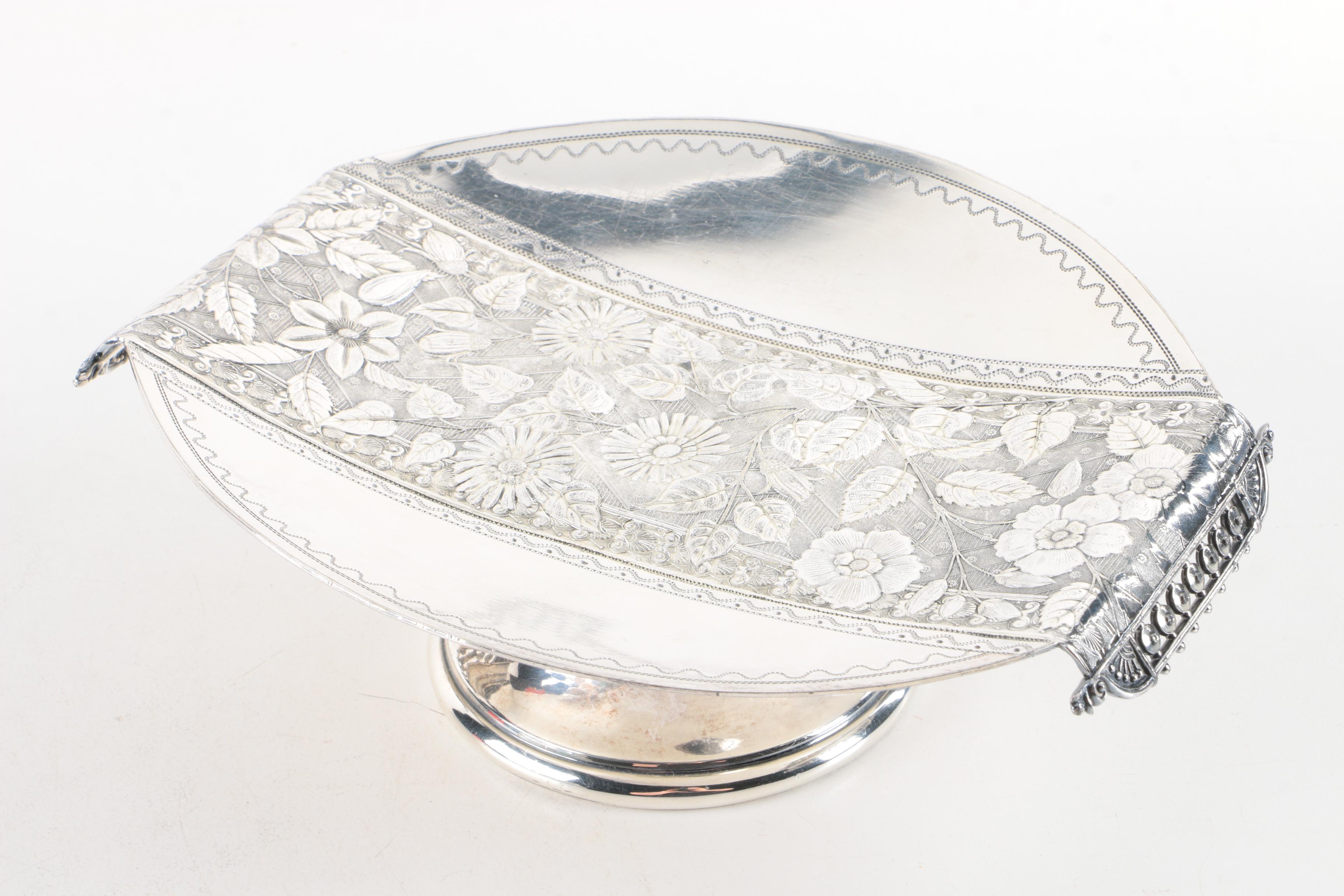 Wilcox Silver Co Silver Plate Flower Frog and Meriden Britania Co Compote