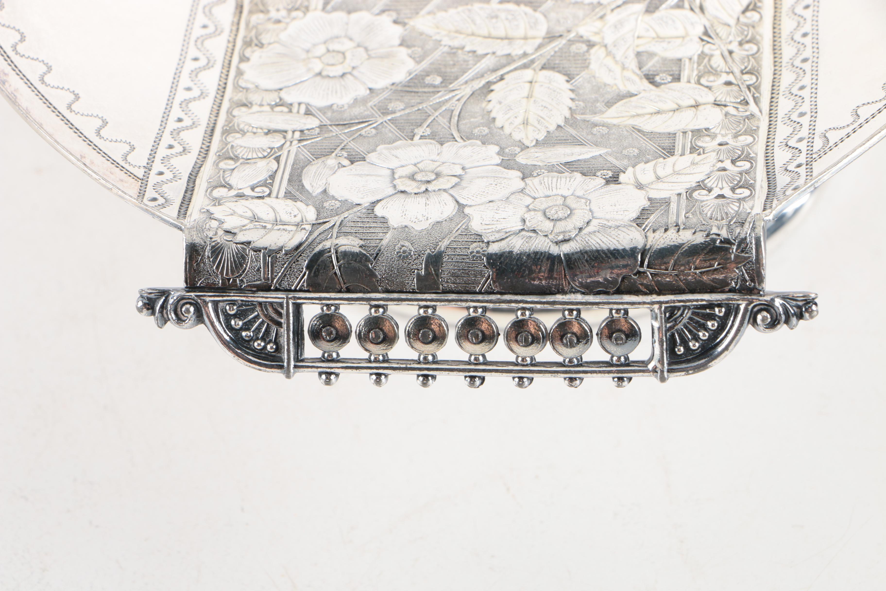 Wilcox Silver Co Silver Plate Flower Frog and Meriden Britania Co Compote