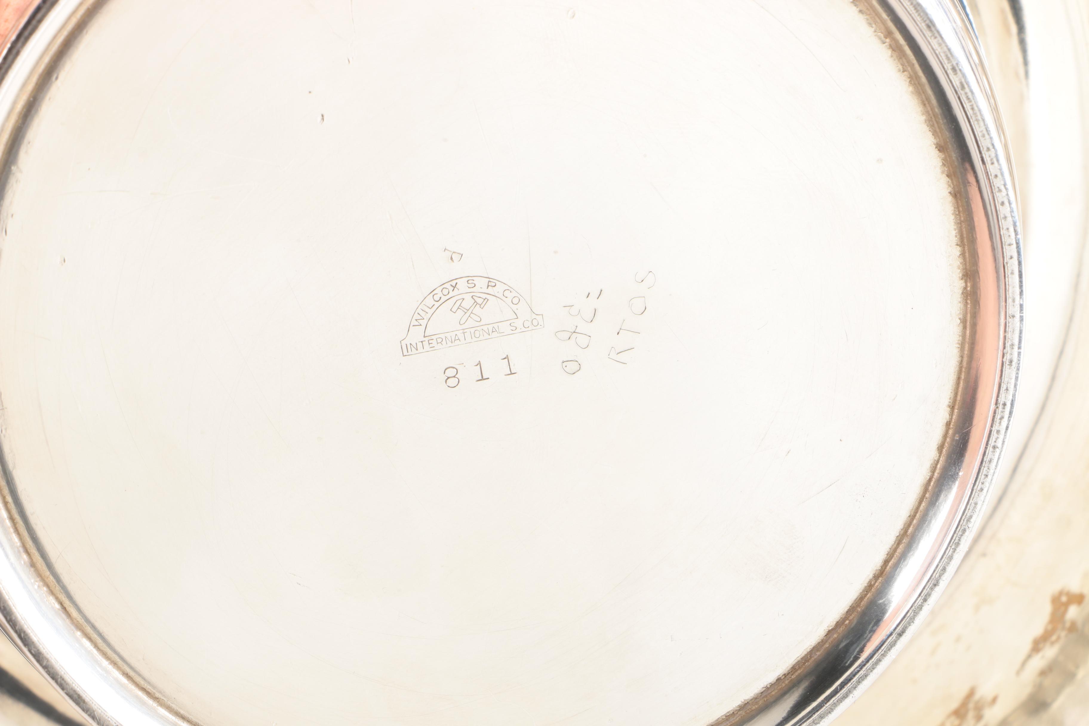 Wilcox Silver Co Silver Plate Flower Frog and Meriden Britania Co Compote