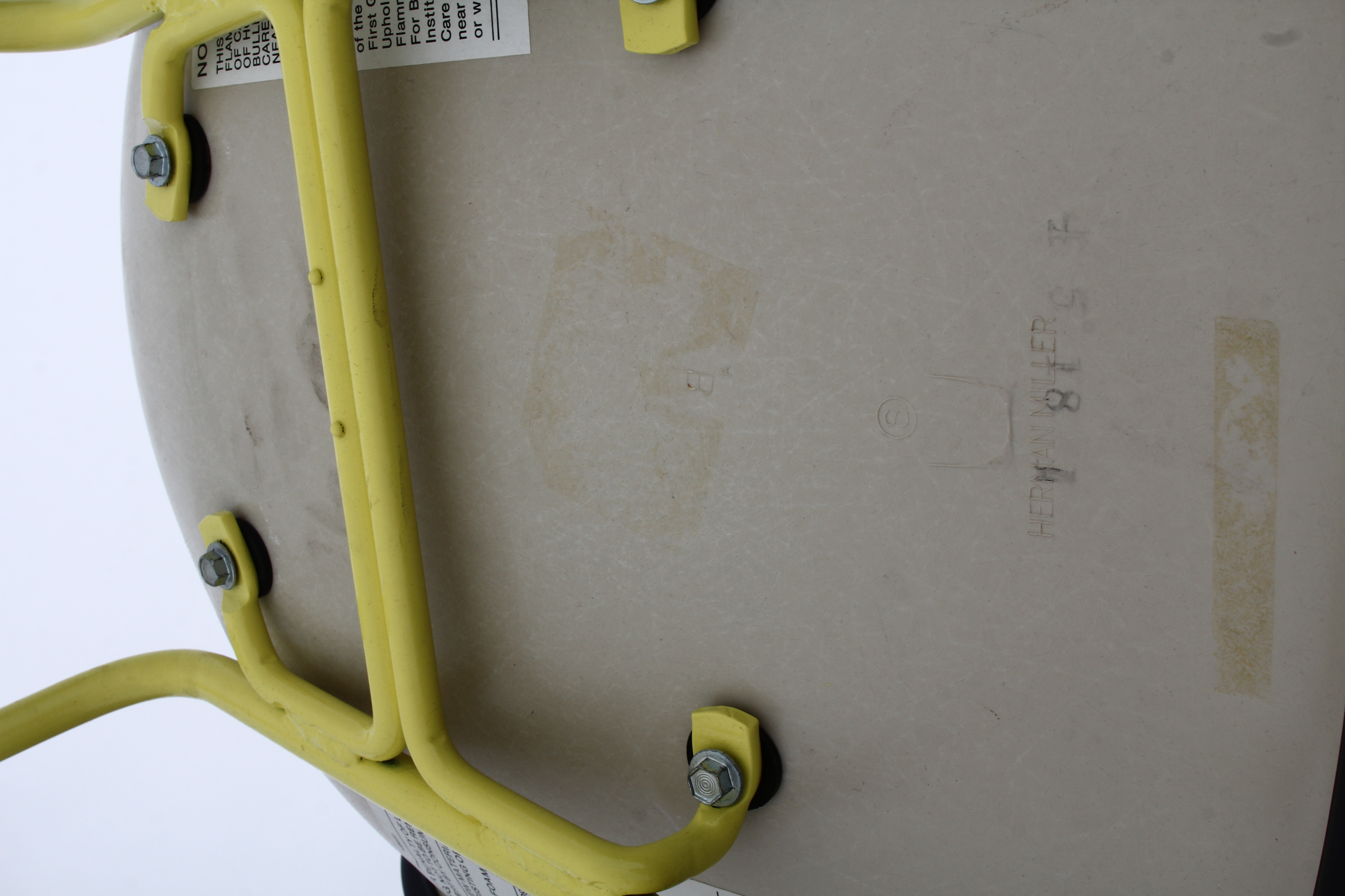 Vintage Eames Oatmeal and Yellow Side Chair by Herman Miller