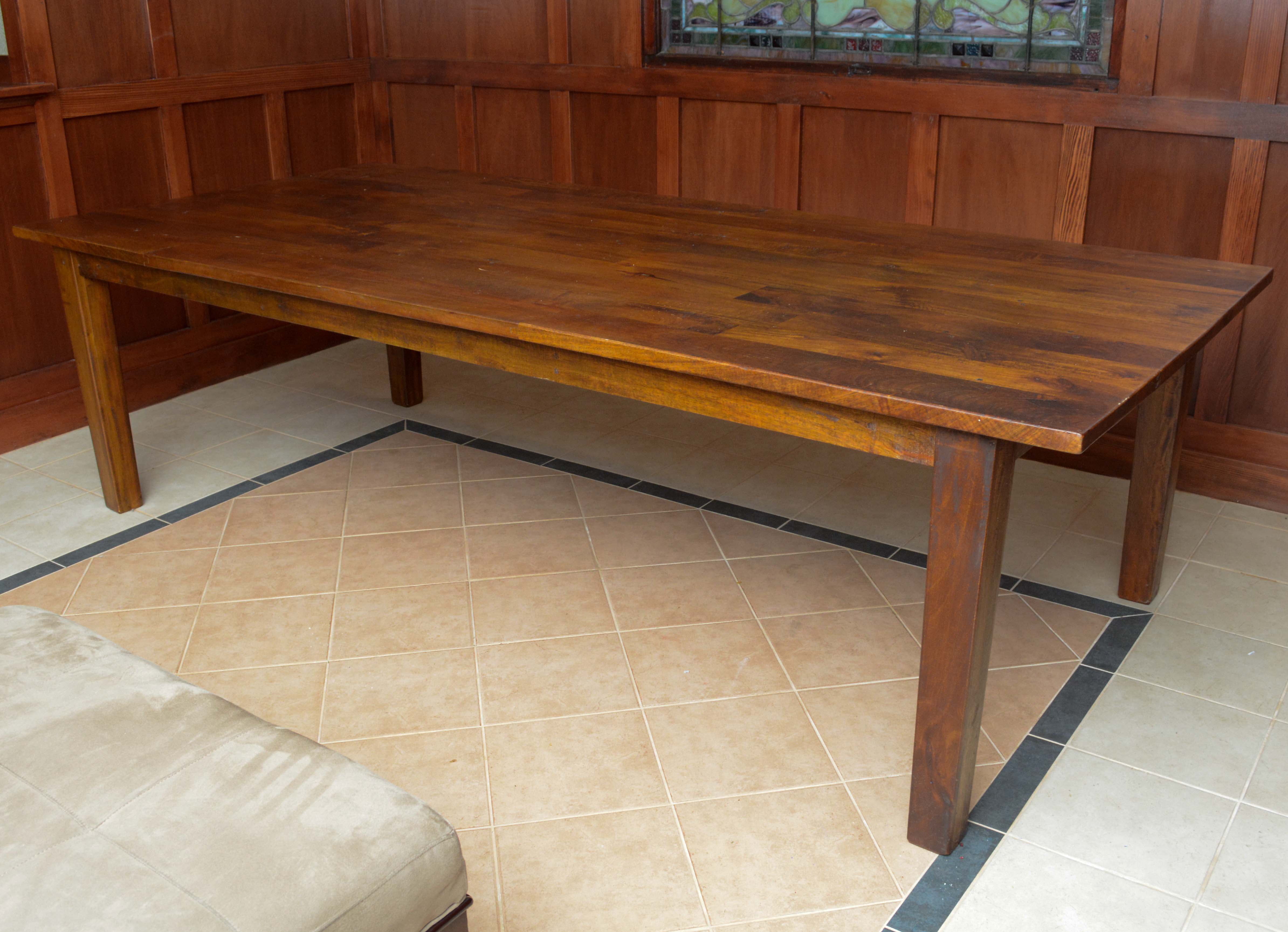 Crate & Barrel Rustic Mango Wood Farm Table & Side Chairs