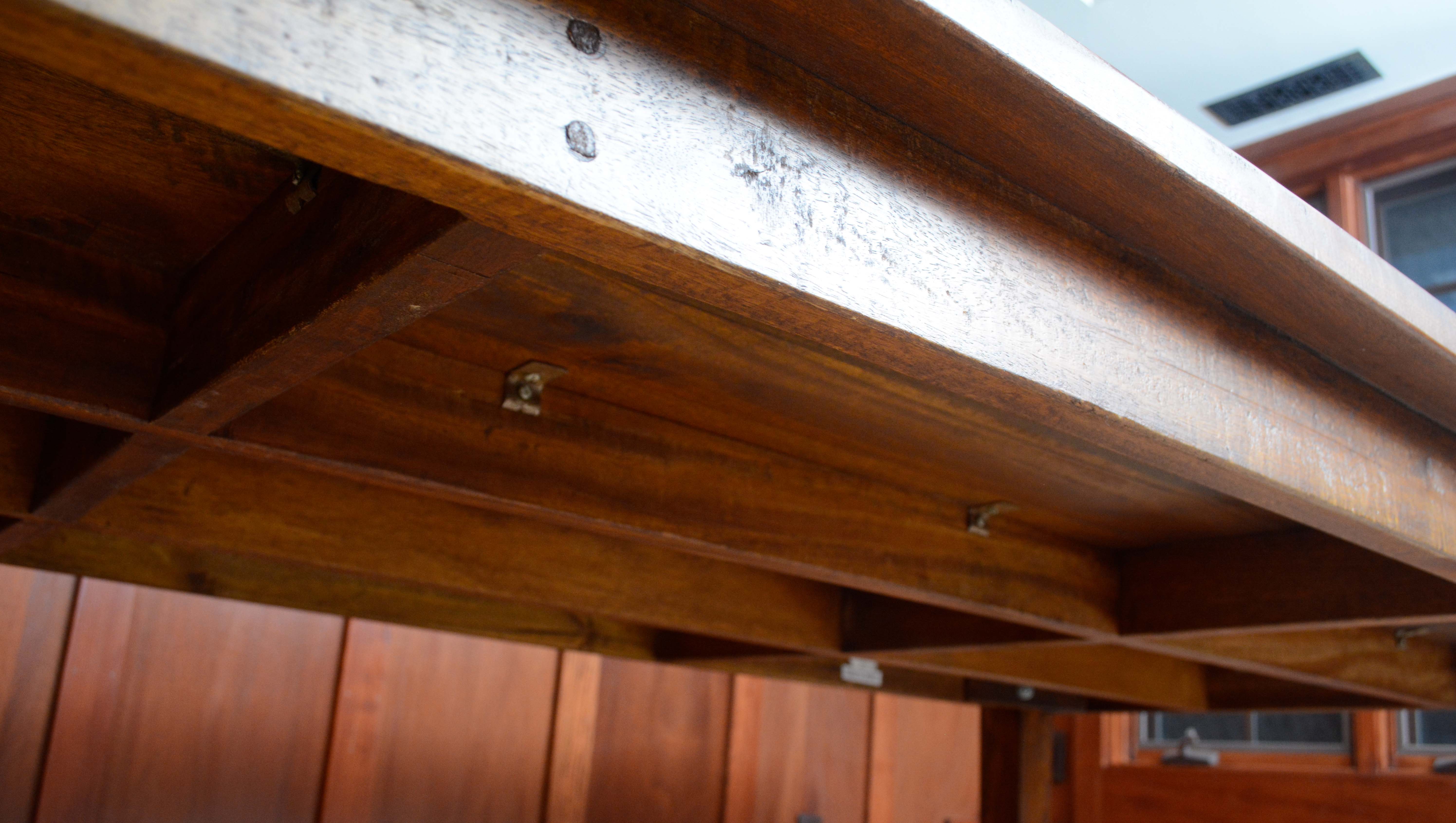 Crate & Barrel Rustic Mango Wood Farm Table & Side Chairs