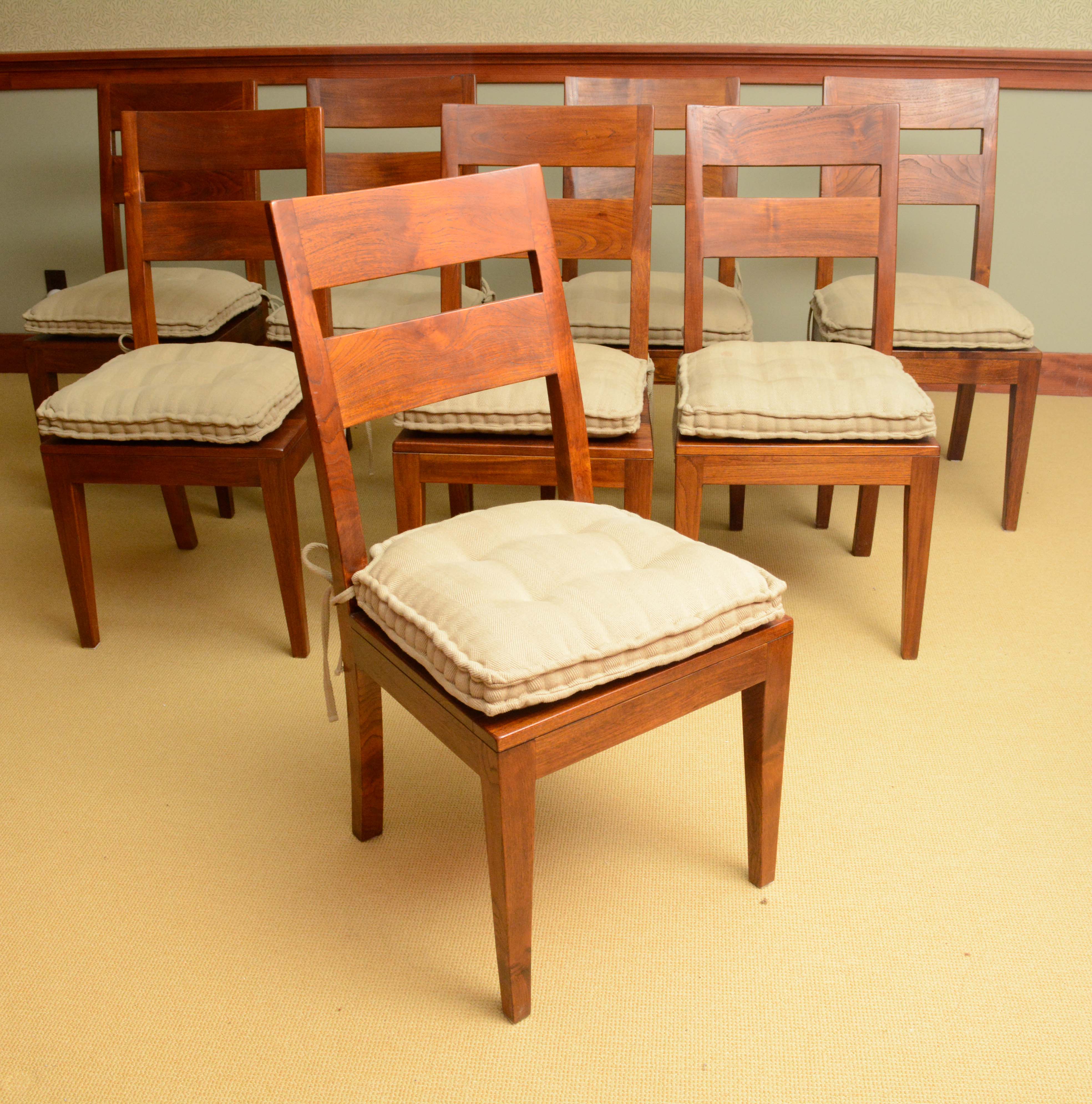 Crate & Barrel Rustic Mango Wood Farm Table & Side Chairs