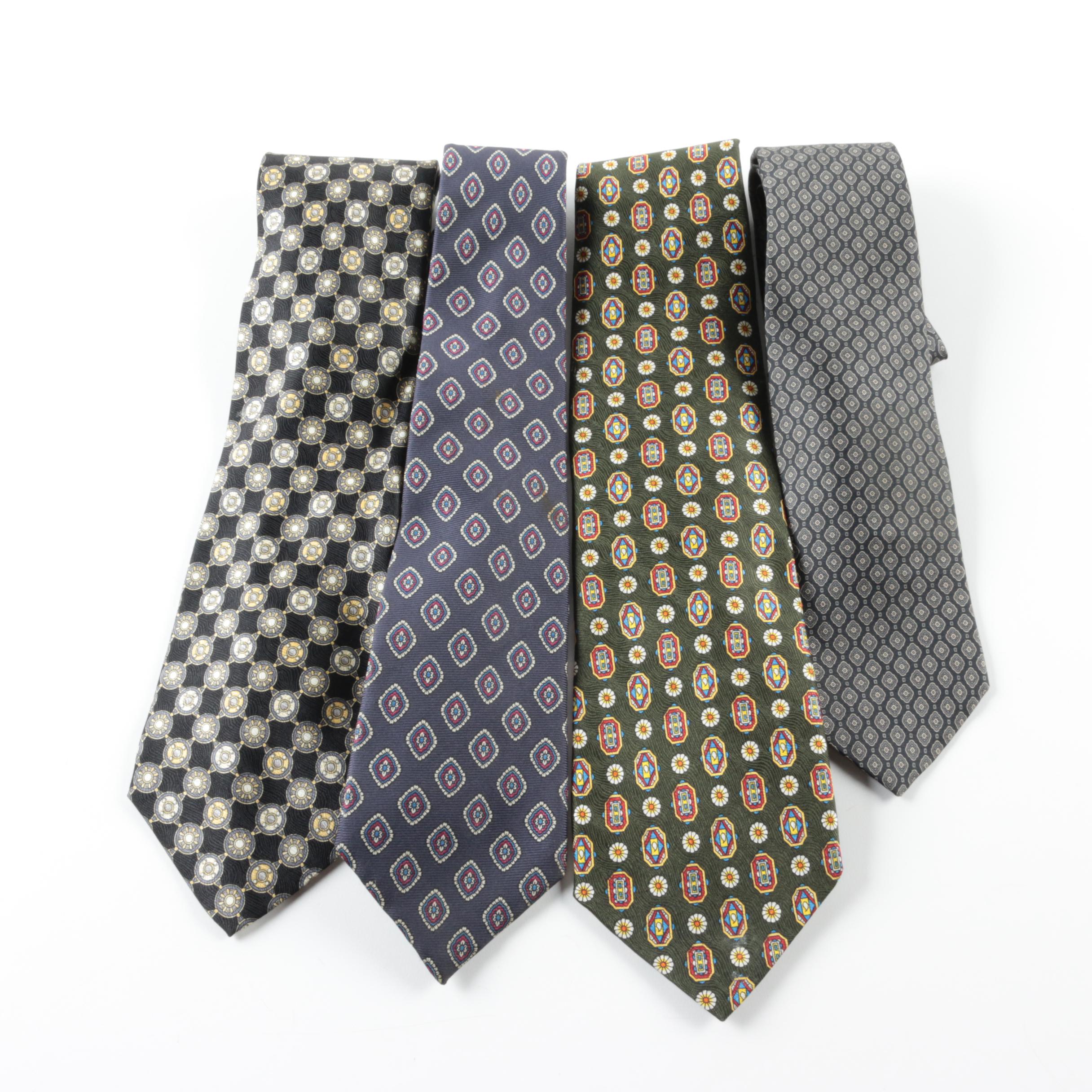 Men's Designer Silk Neckties Including Burberry and Oscar de la Renta