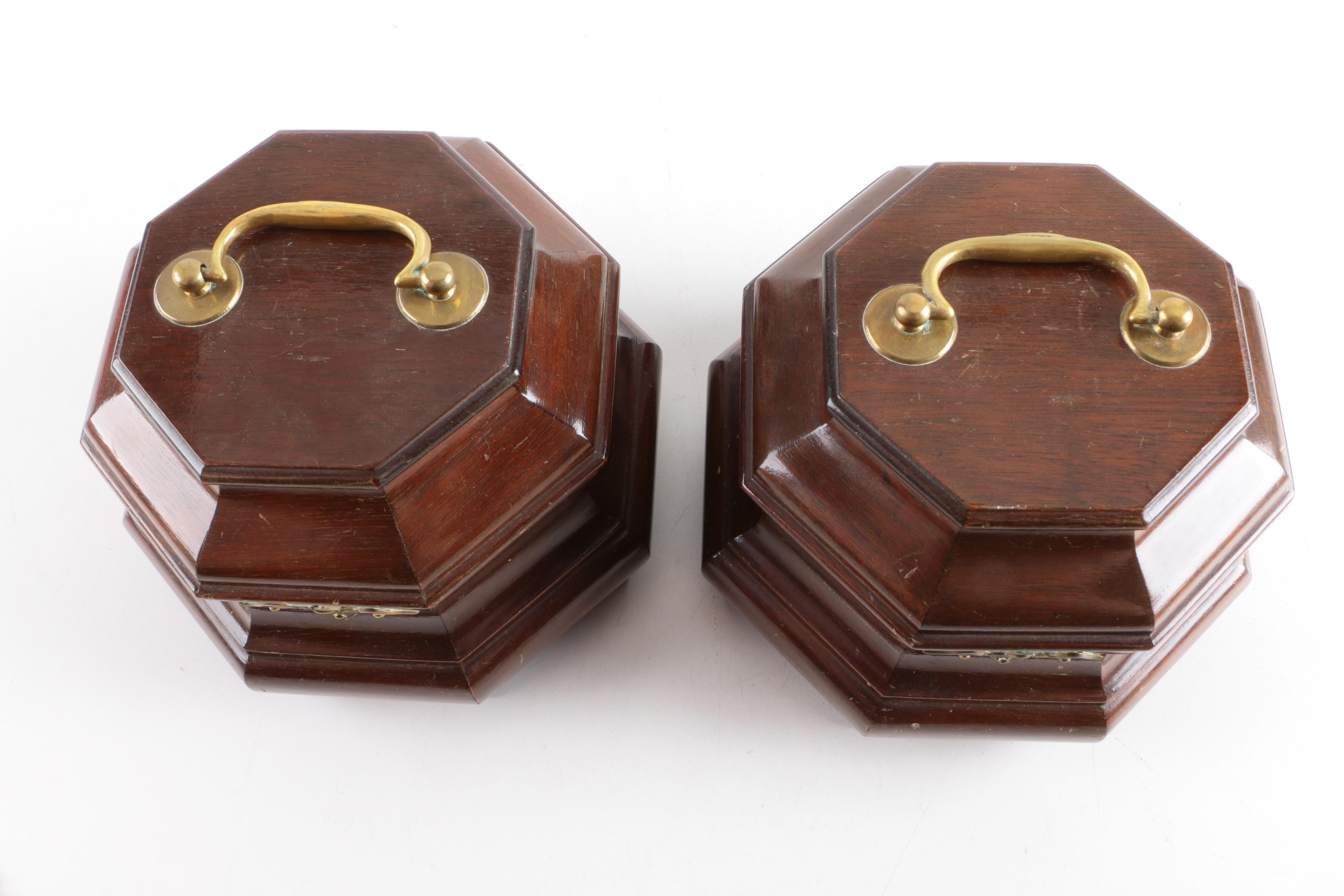 Pair of Wooden Tobacco Boxes