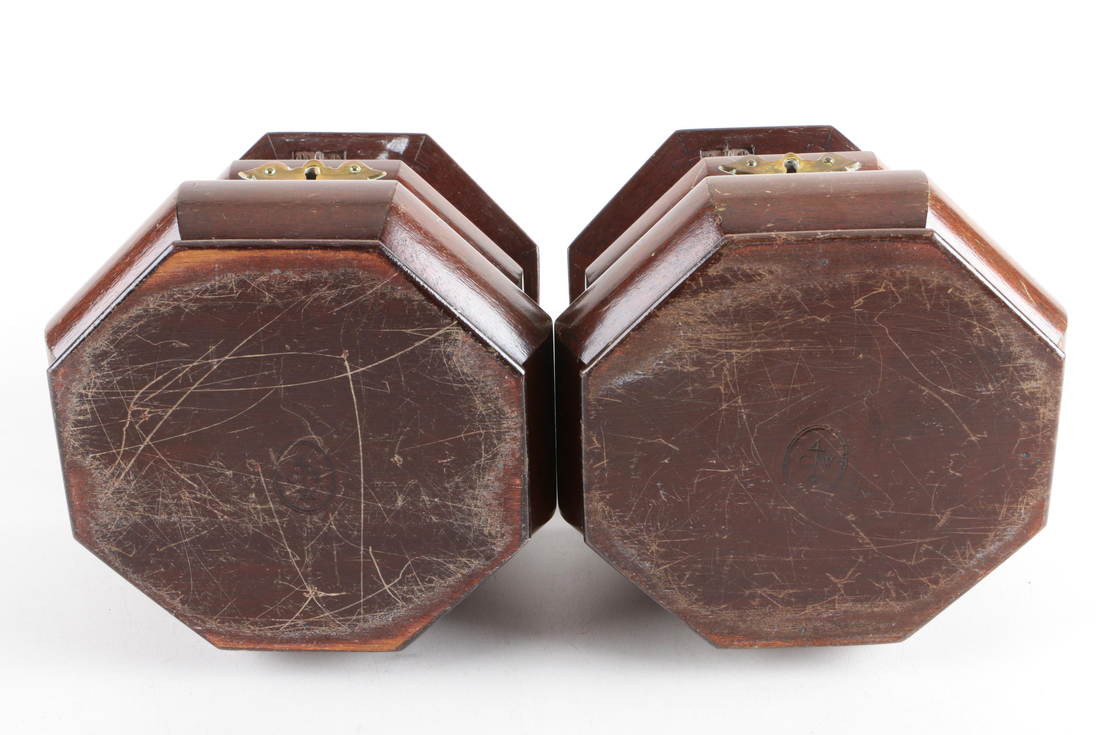 Pair of Wooden Tobacco Boxes
