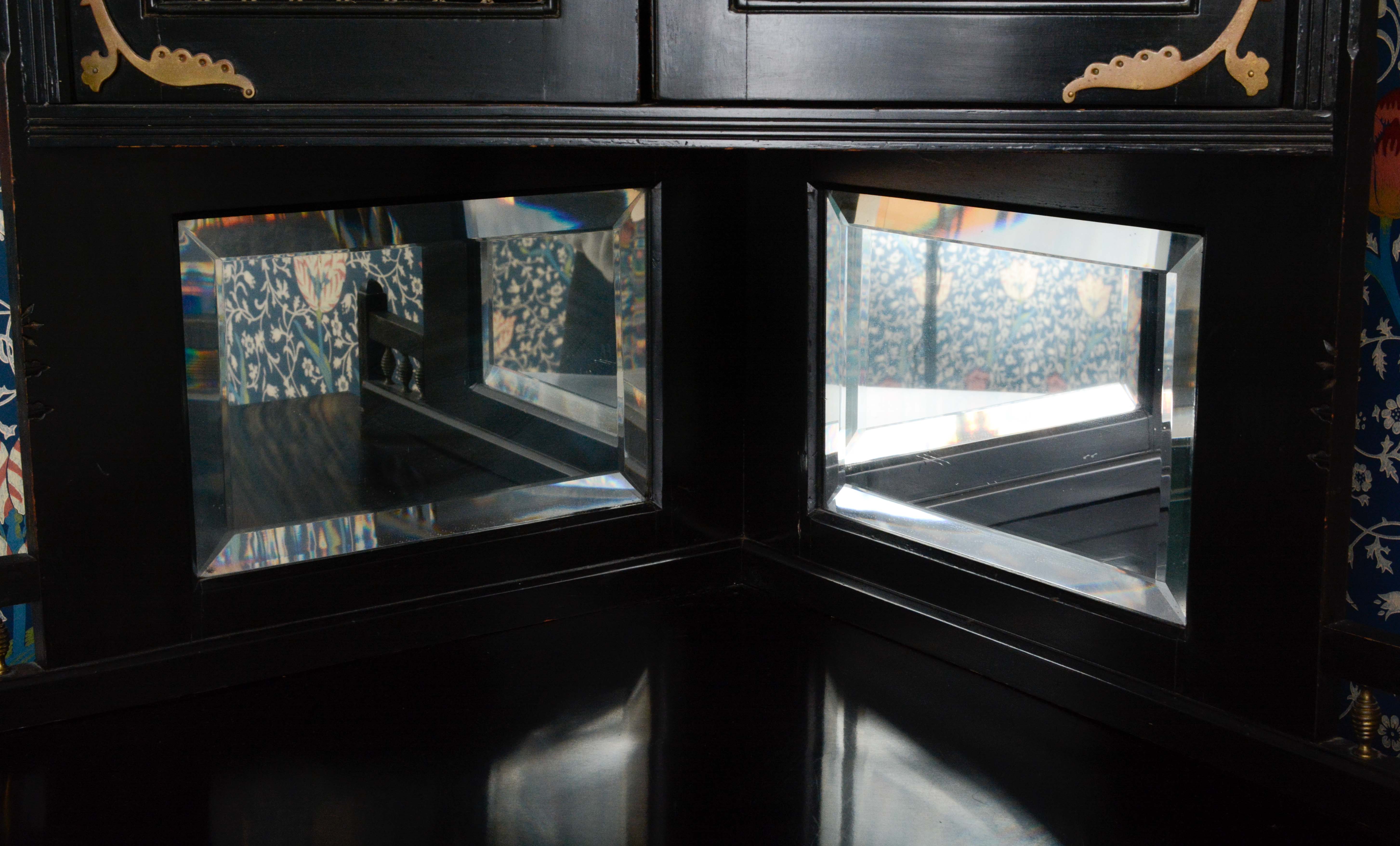 Antique Ebonized Eastlake Corner Cabinet