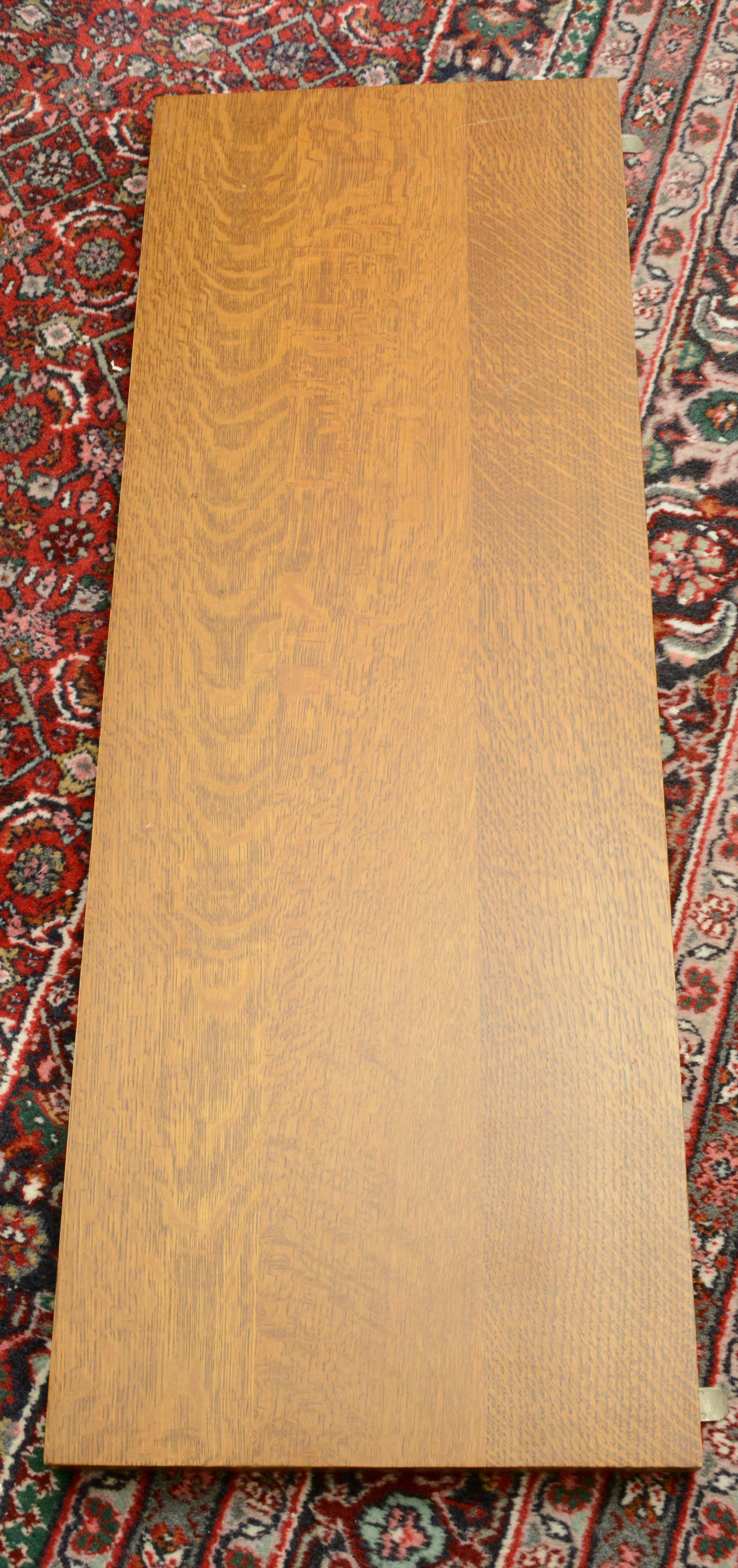 Stickley Mission Style Oak Dining Table and Leather Upholstered Side Chairs