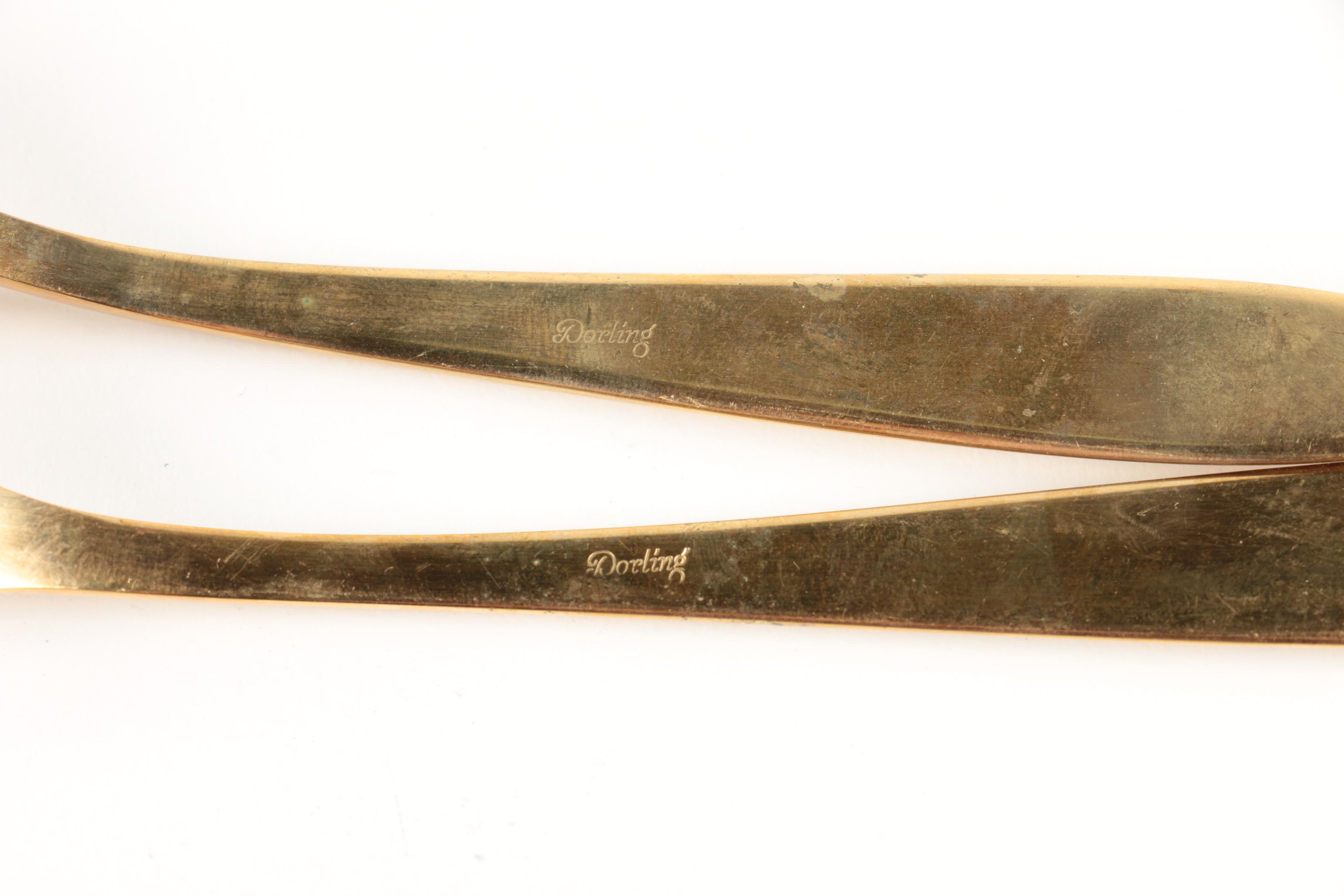 Dorling "Golden Autumn Symphony" Gold-Toned Flatware with Wooden Chest