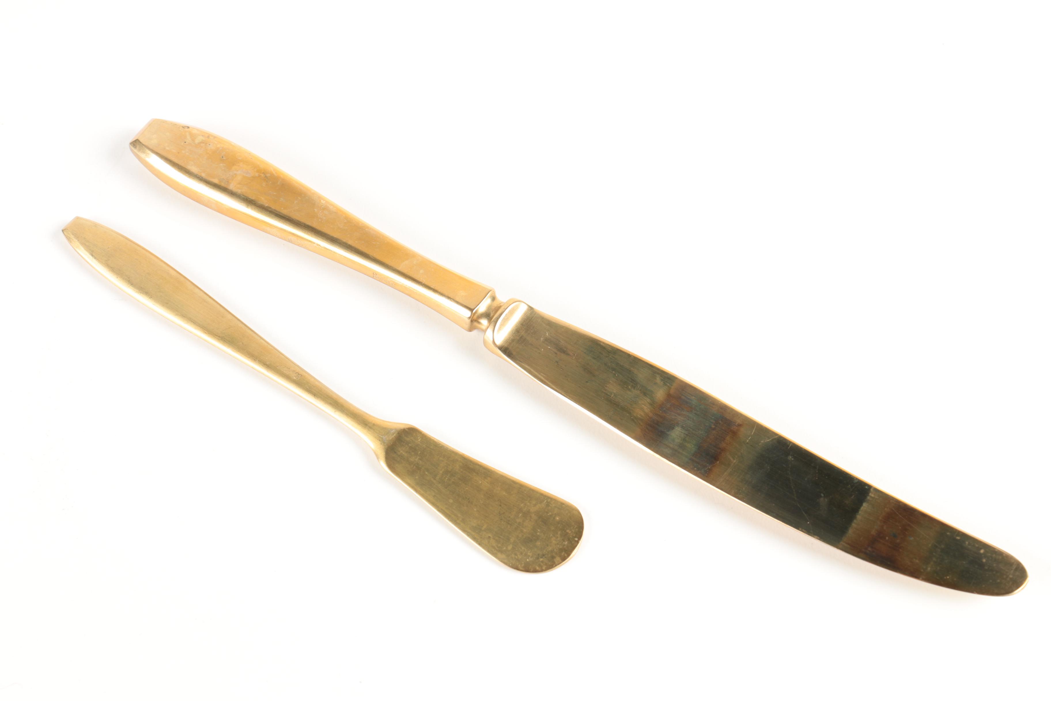 Dorling "Golden Autumn Symphony" Gold-Toned Flatware with Wooden Chest