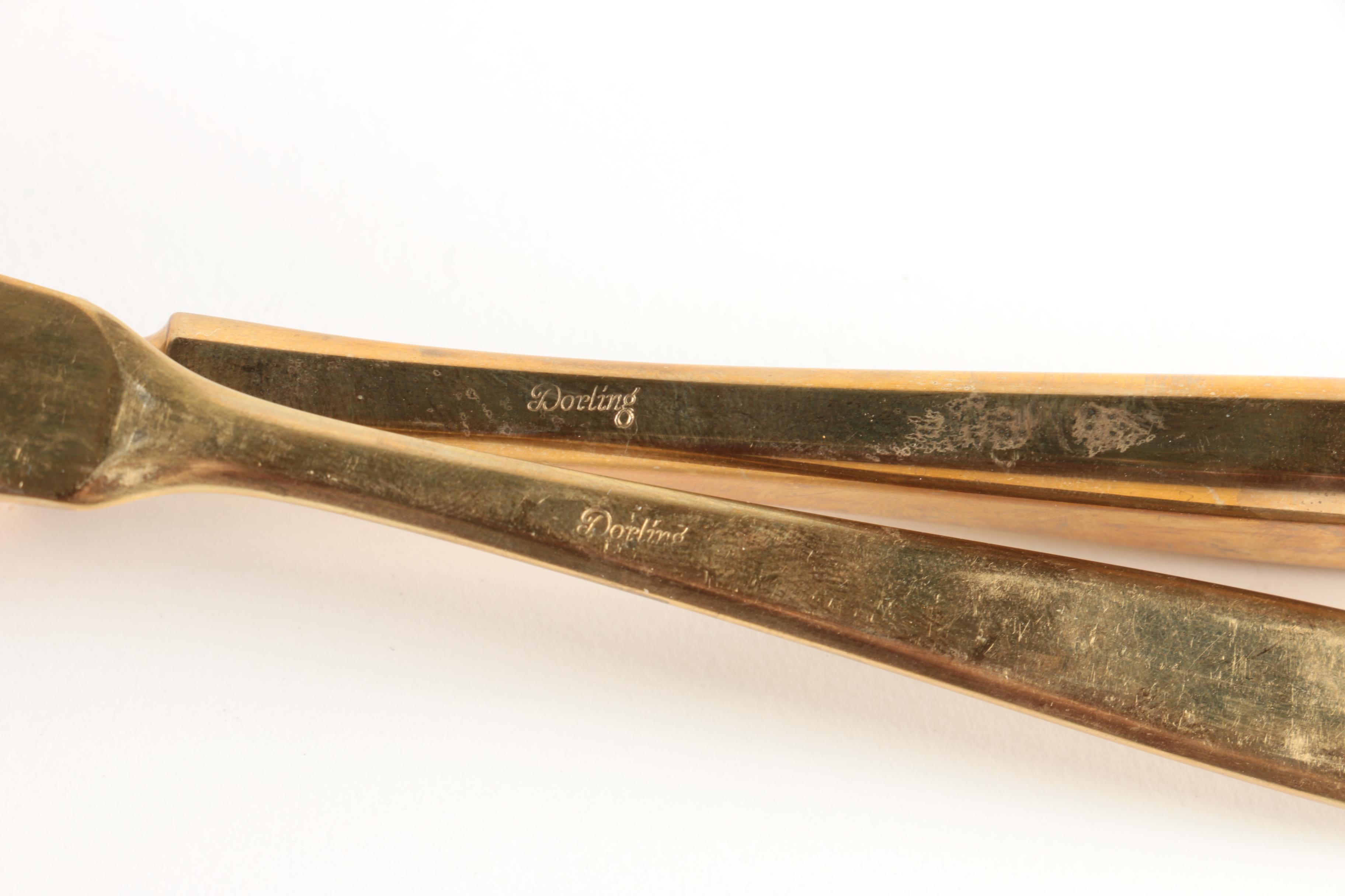 Dorling "Golden Autumn Symphony" Gold-Toned Flatware with Wooden Chest