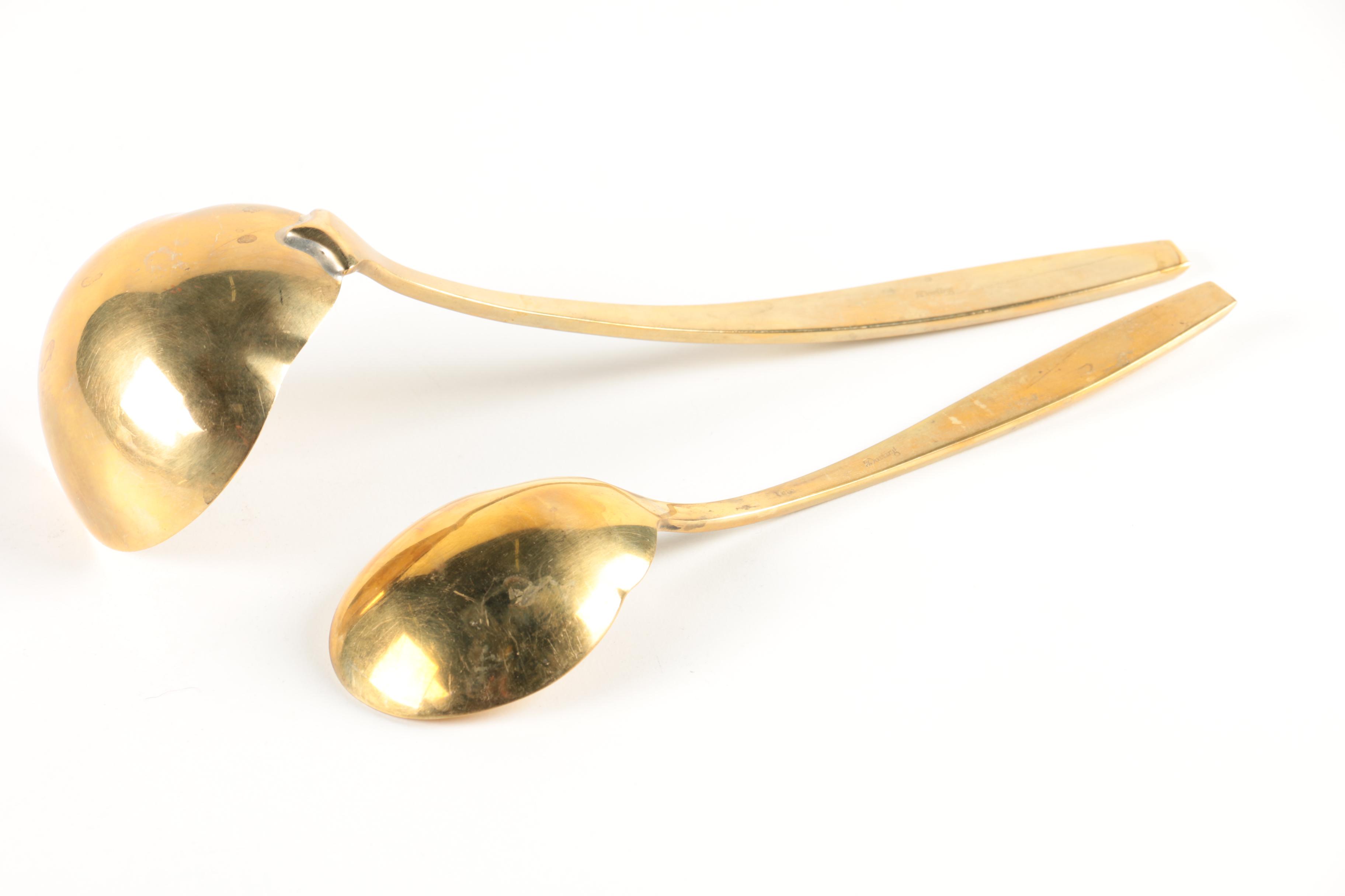 Dorling "Golden Autumn Symphony" Gold-Toned Flatware with Wooden Chest