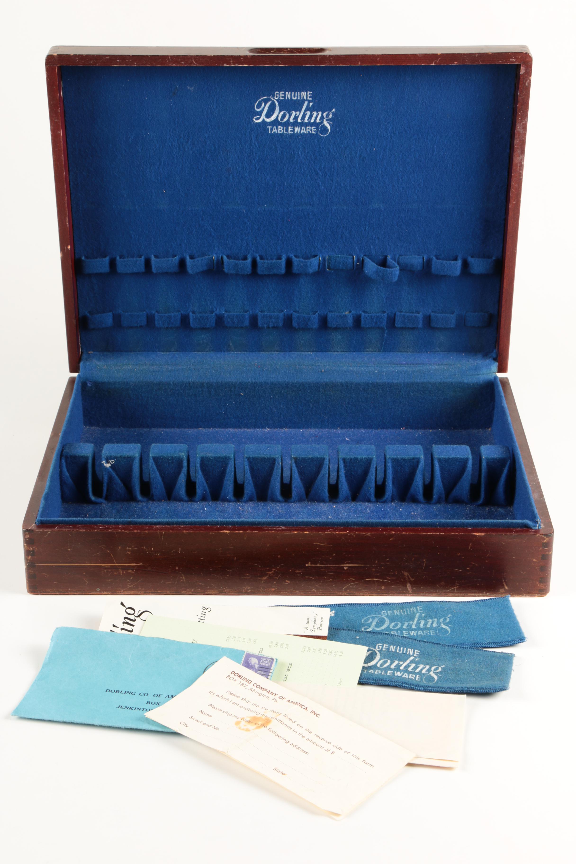 Dorling "Golden Autumn Symphony" Gold-Toned Flatware with Wooden Chest