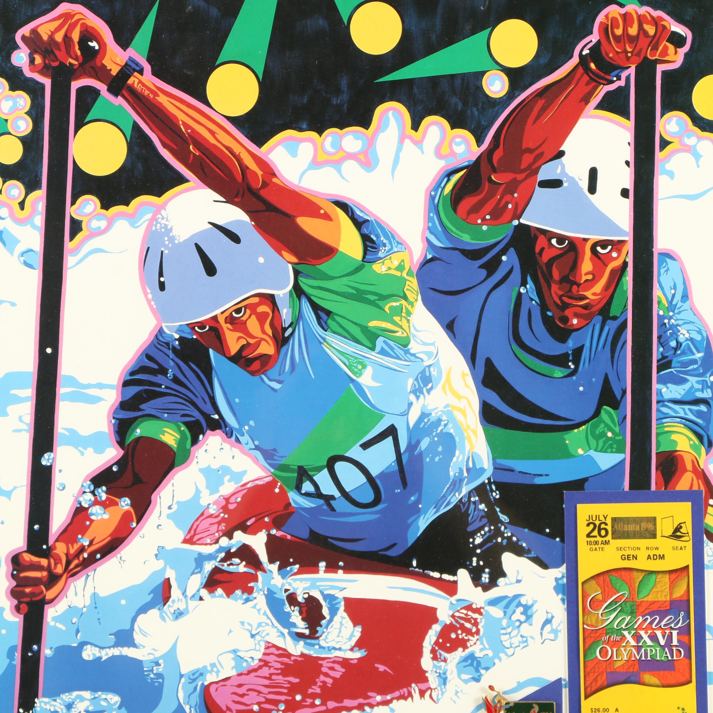 1996 Summer Olympics Framed Tickets and Hiro Yamagata Event Posters