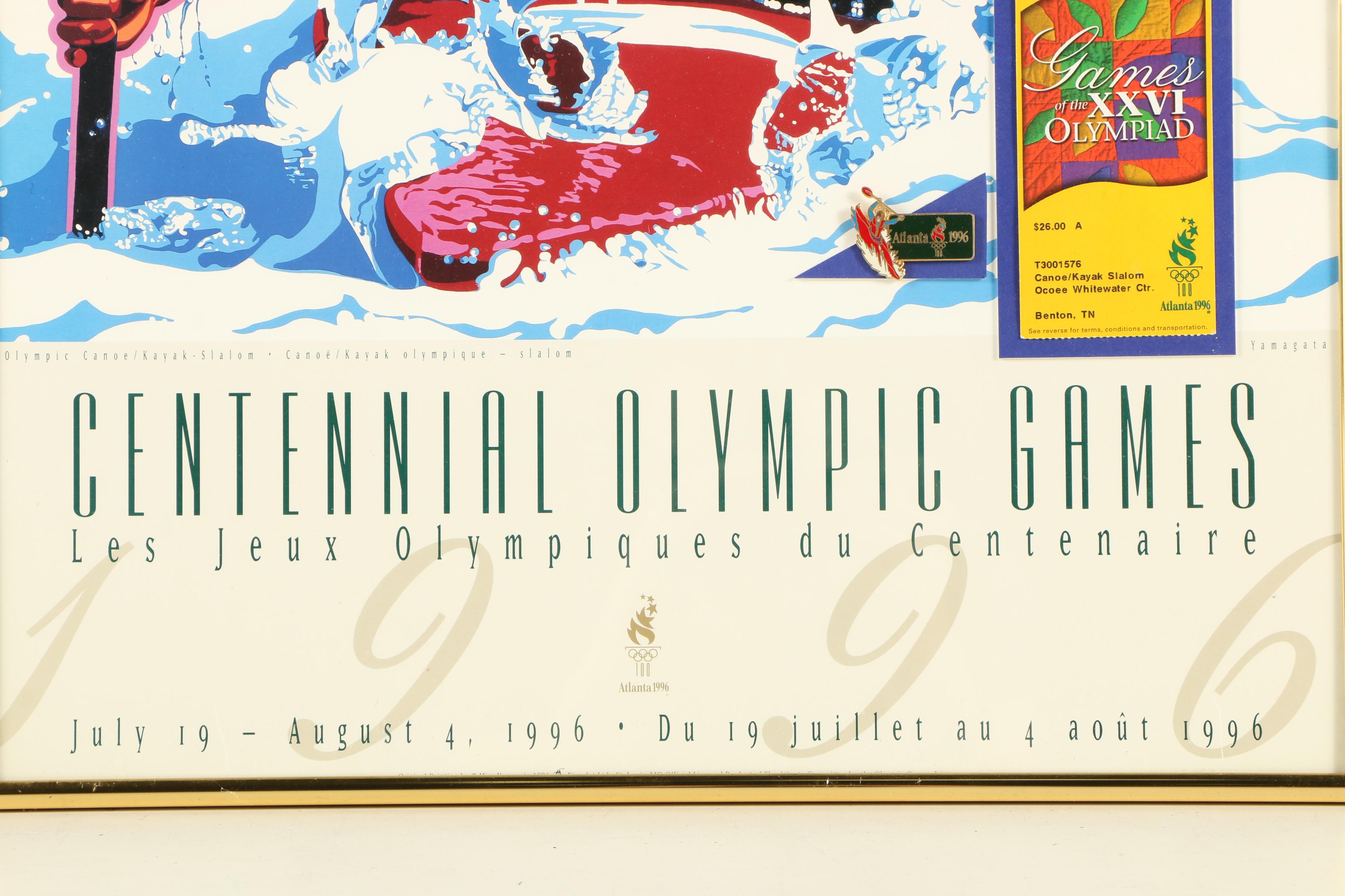 1996 Summer Olympics Framed Tickets and Hiro Yamagata Event Posters