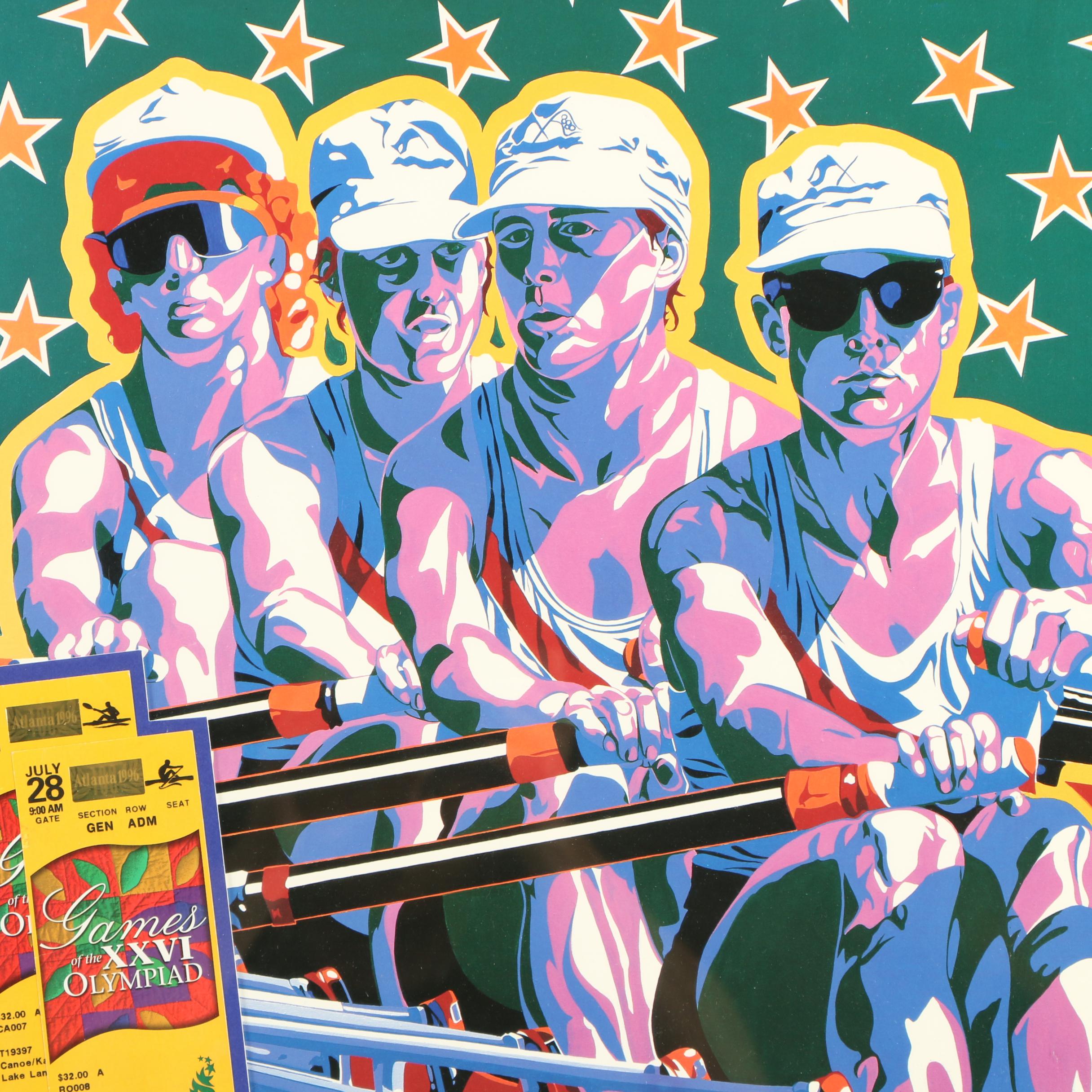 1996 Summer Olympics Framed Tickets and Hiro Yamagata Event Posters