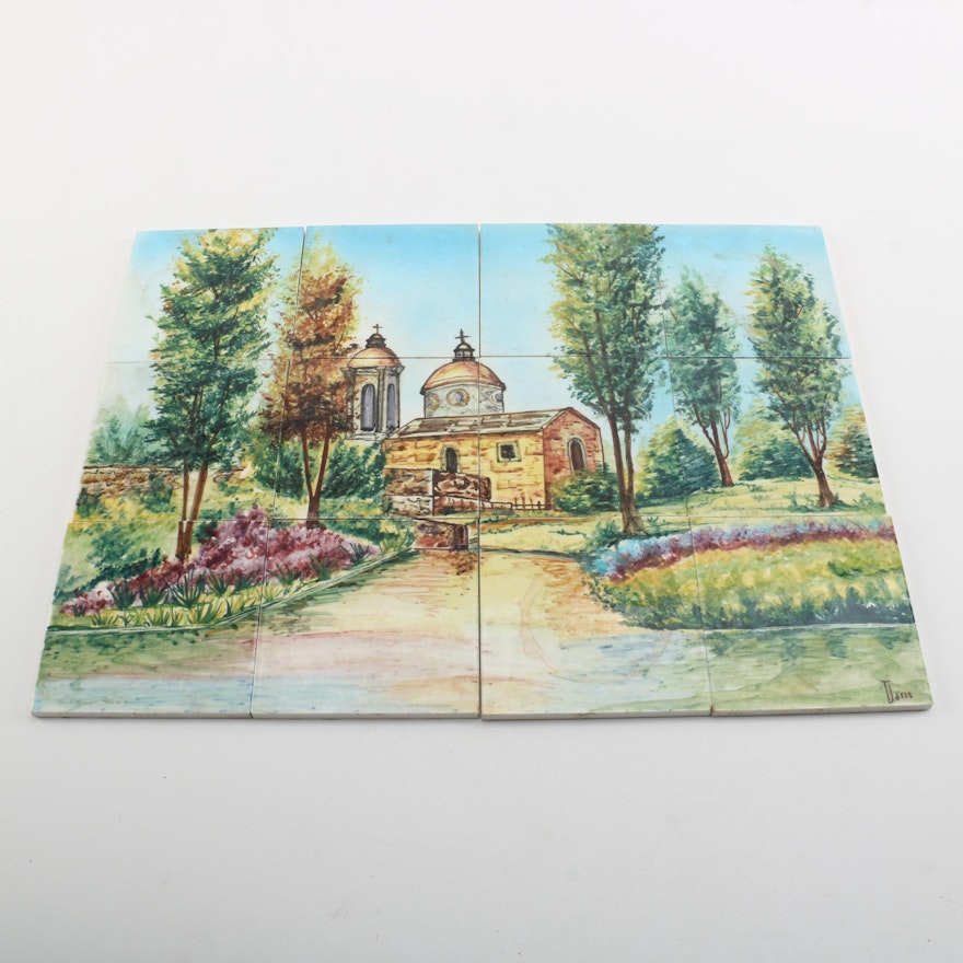Hand-Painted Mexican Ceramic Pictorial Tiles