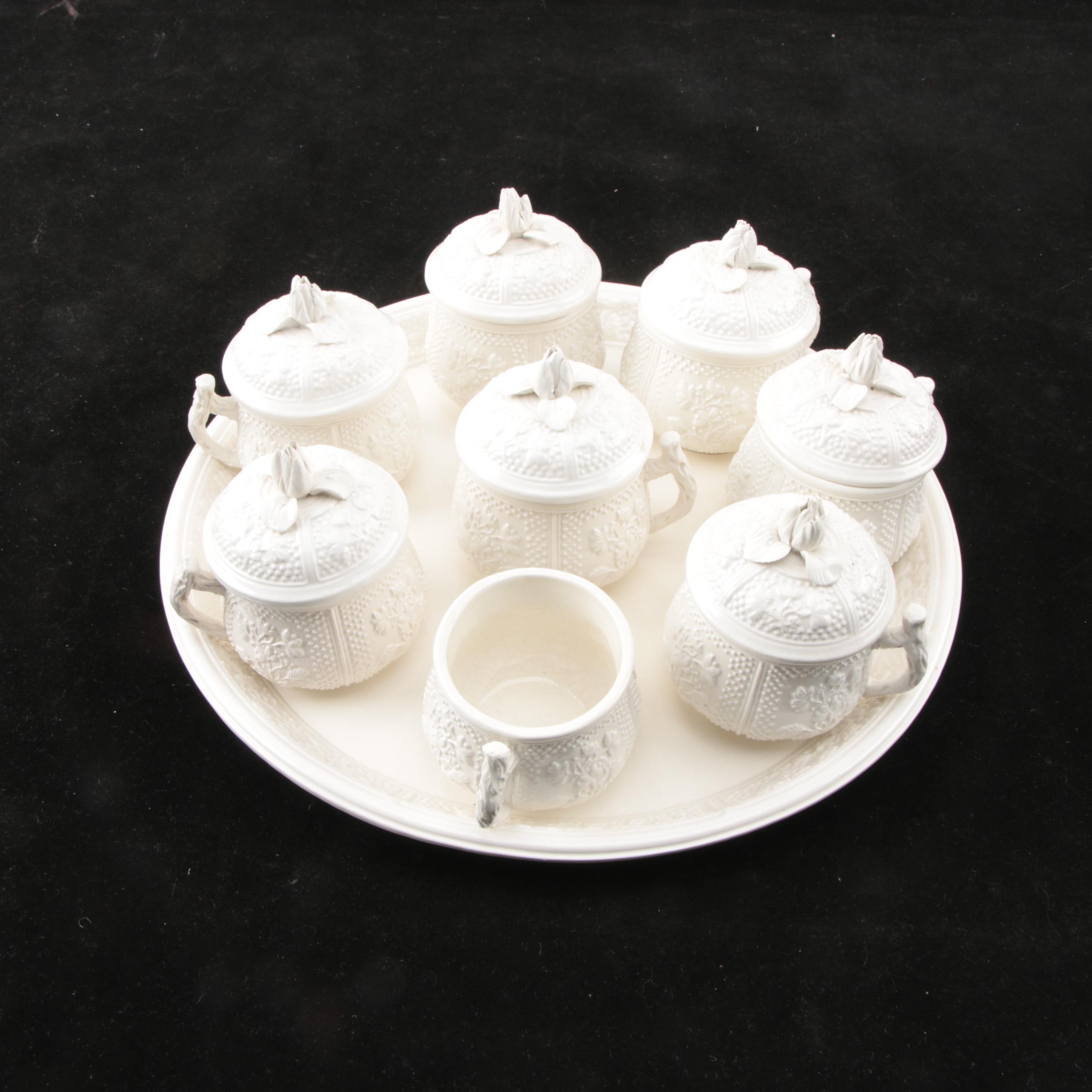 Vintage Italian Porcelain Pots De Crème Set