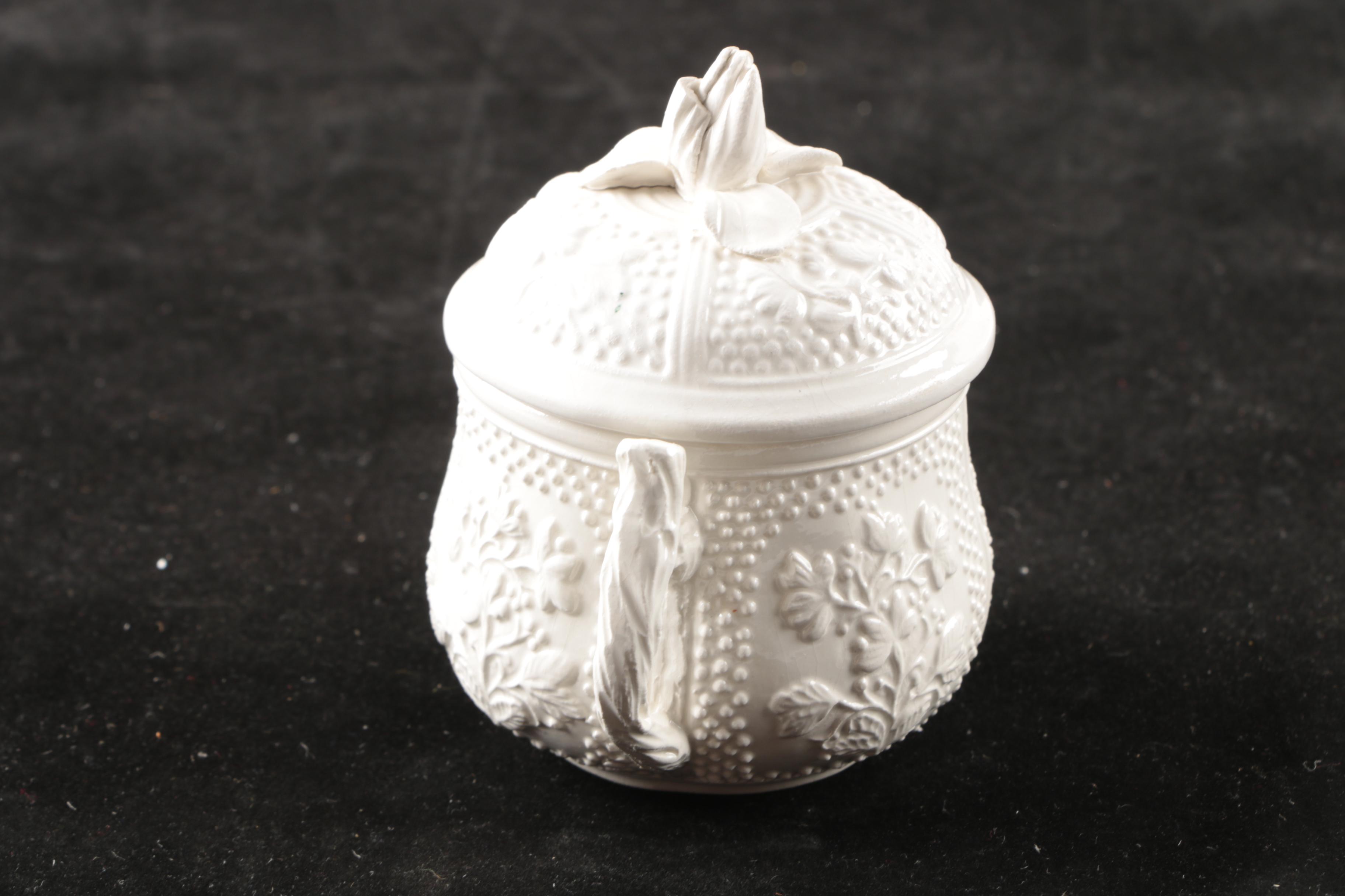 Vintage Italian Porcelain Pots De Crème Set