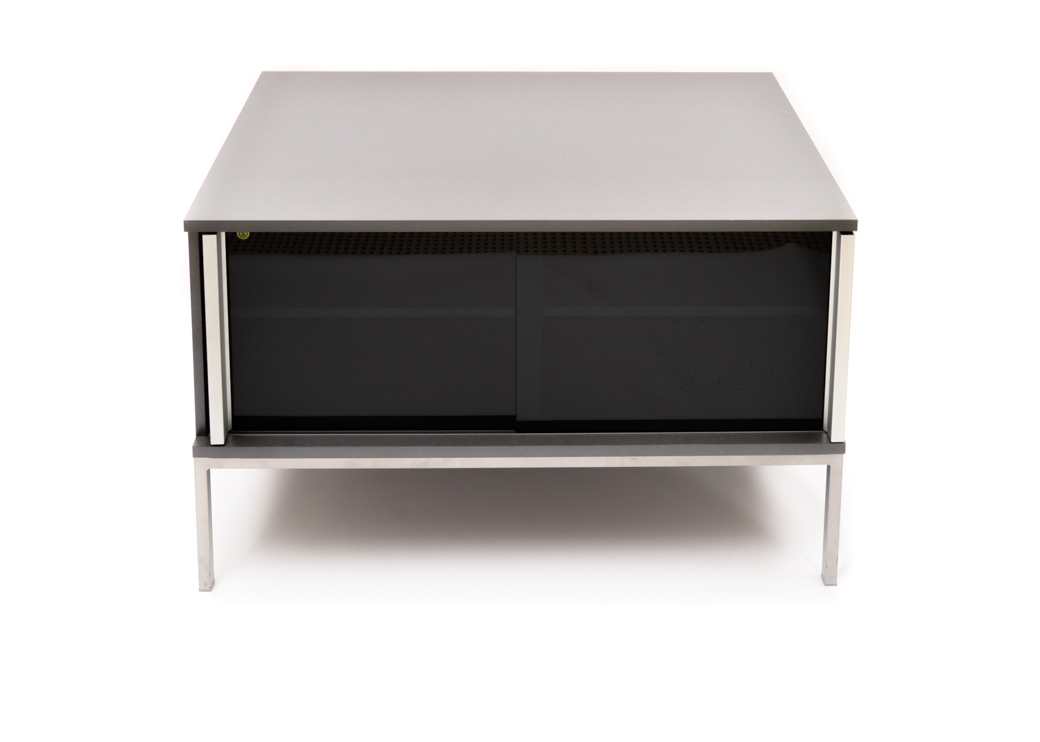 Gray Laminate and Tinted Glass Television Stand