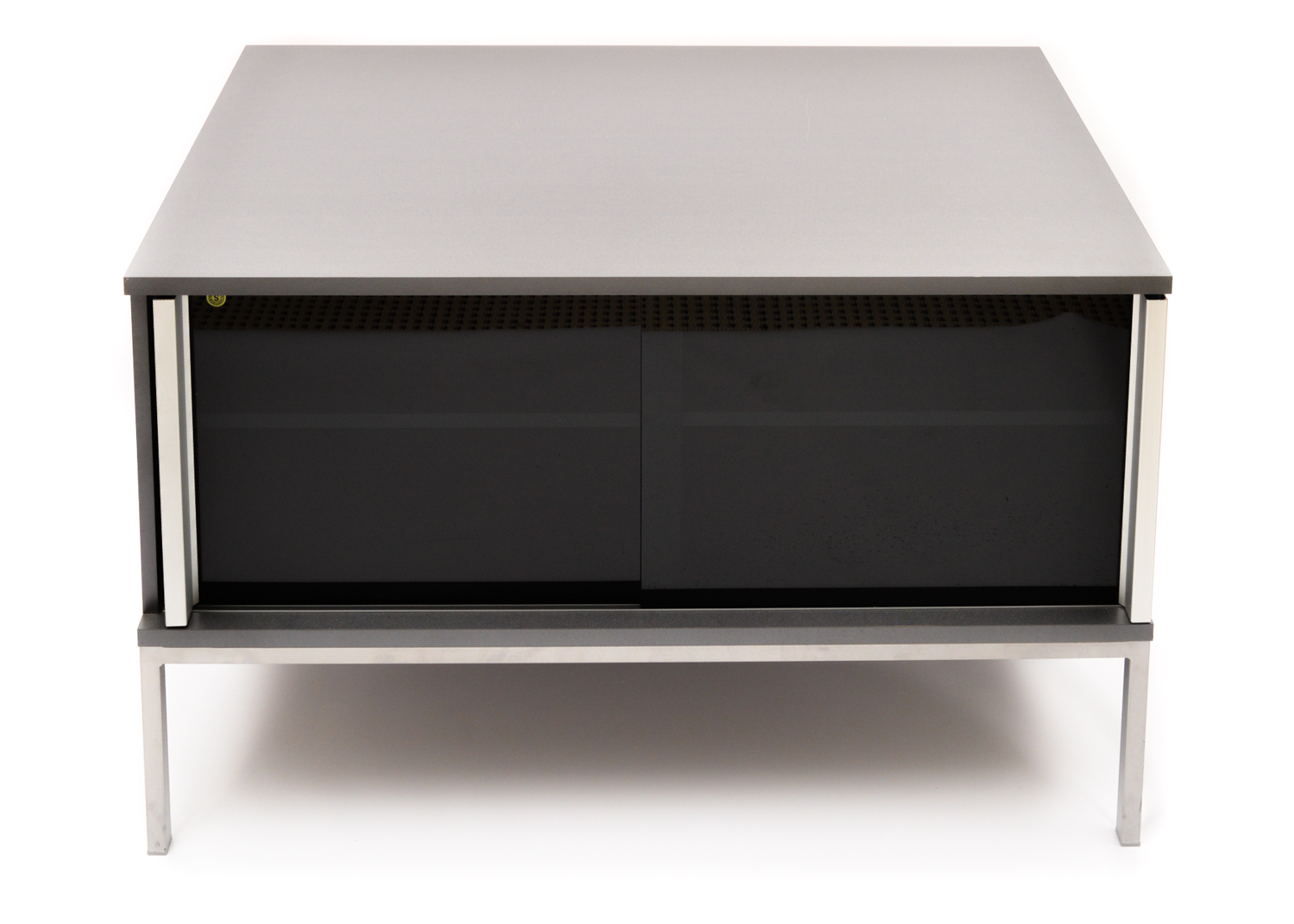 Gray Laminate and Tinted Glass Television Stand