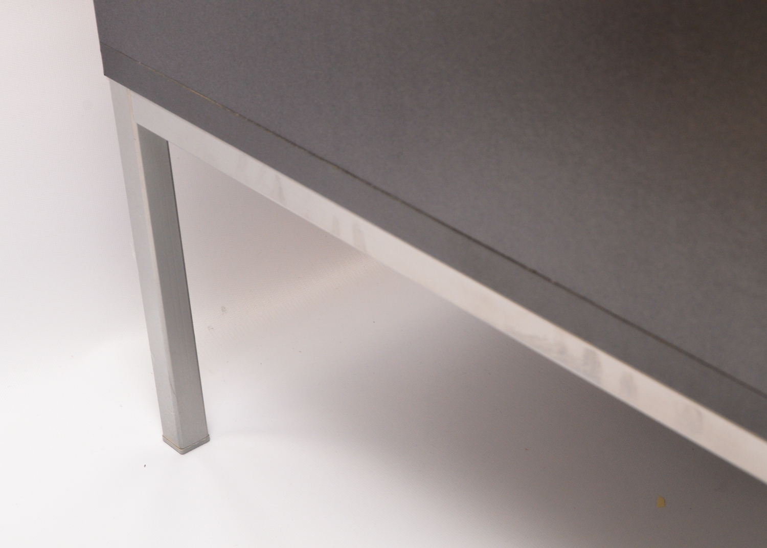 Gray Laminate and Tinted Glass Television Stand