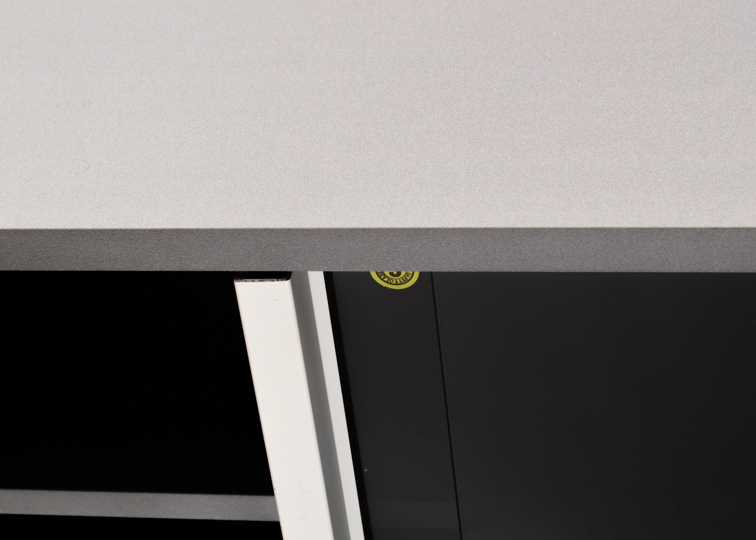 Gray Laminate and Tinted Glass Television Stand