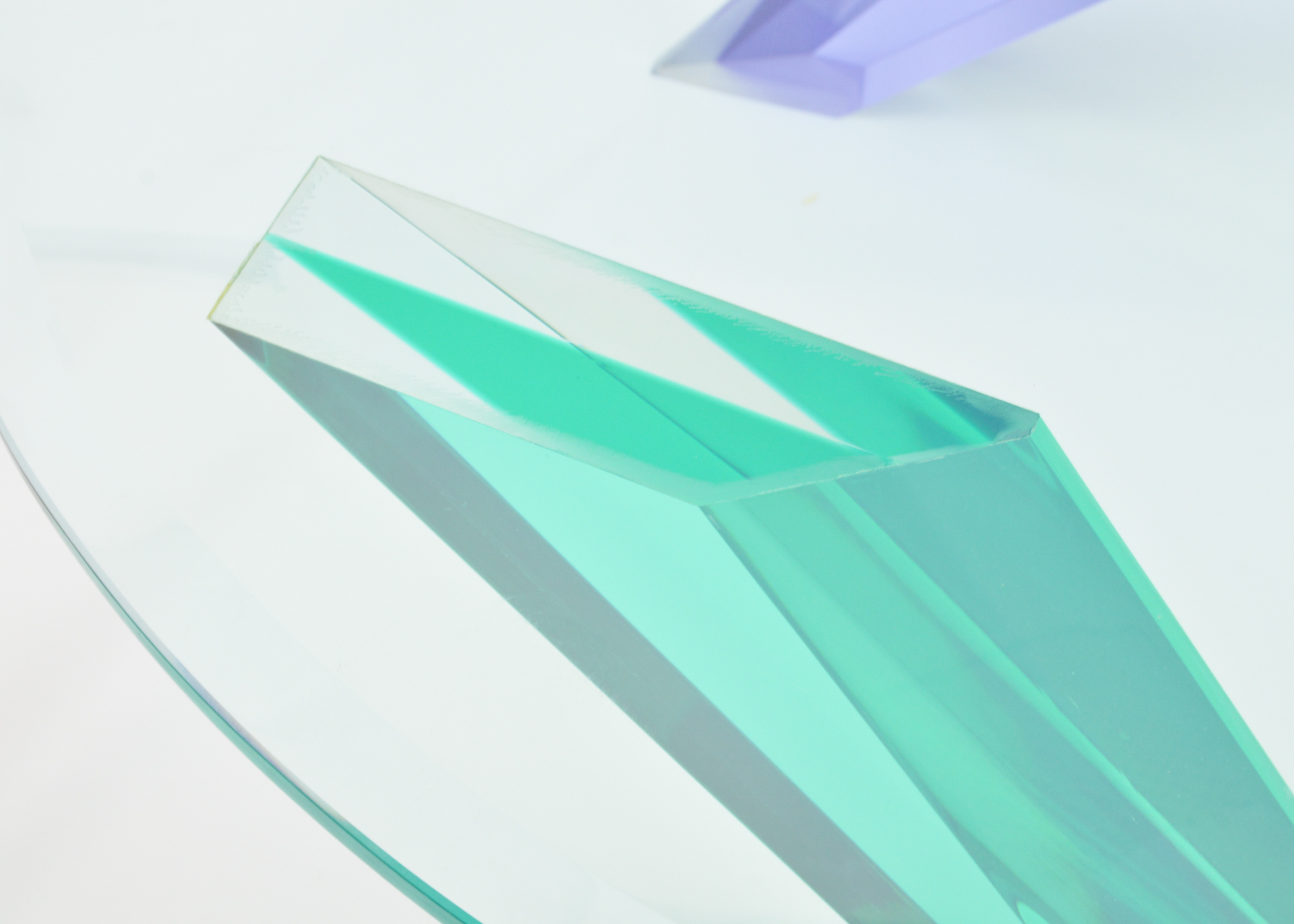 Modernist Glass and Colored Acrylic Coffee Table