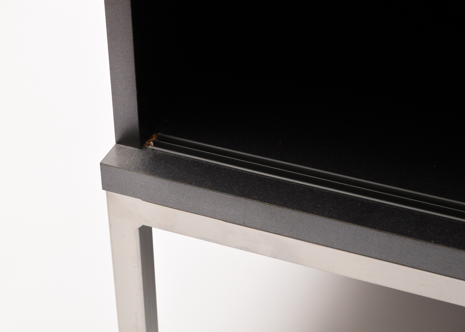 Gray Laminate and Tinted Glass Television Stand
