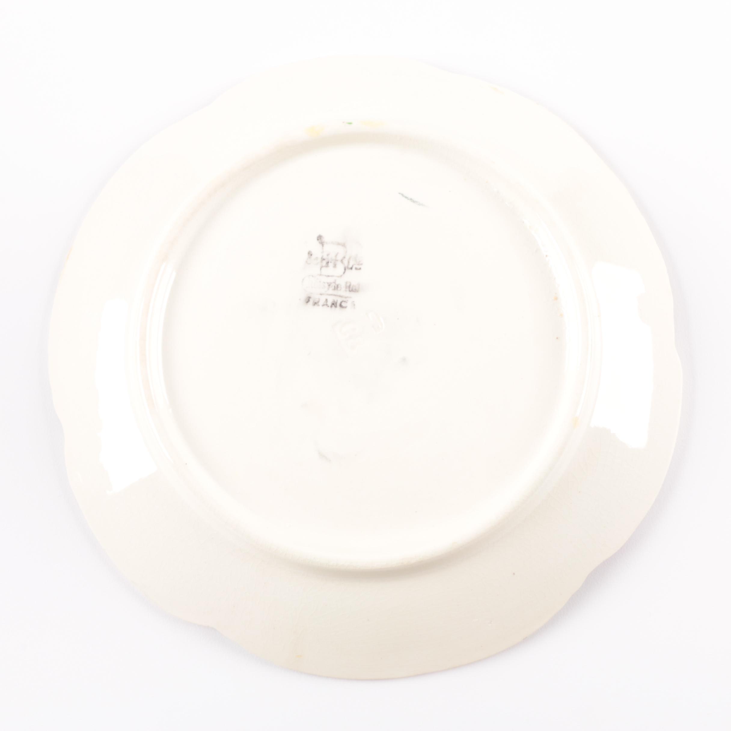 Antique French Hippolyte Boulenger Choisy Majolica Pansy Dessert Set Pre-1910