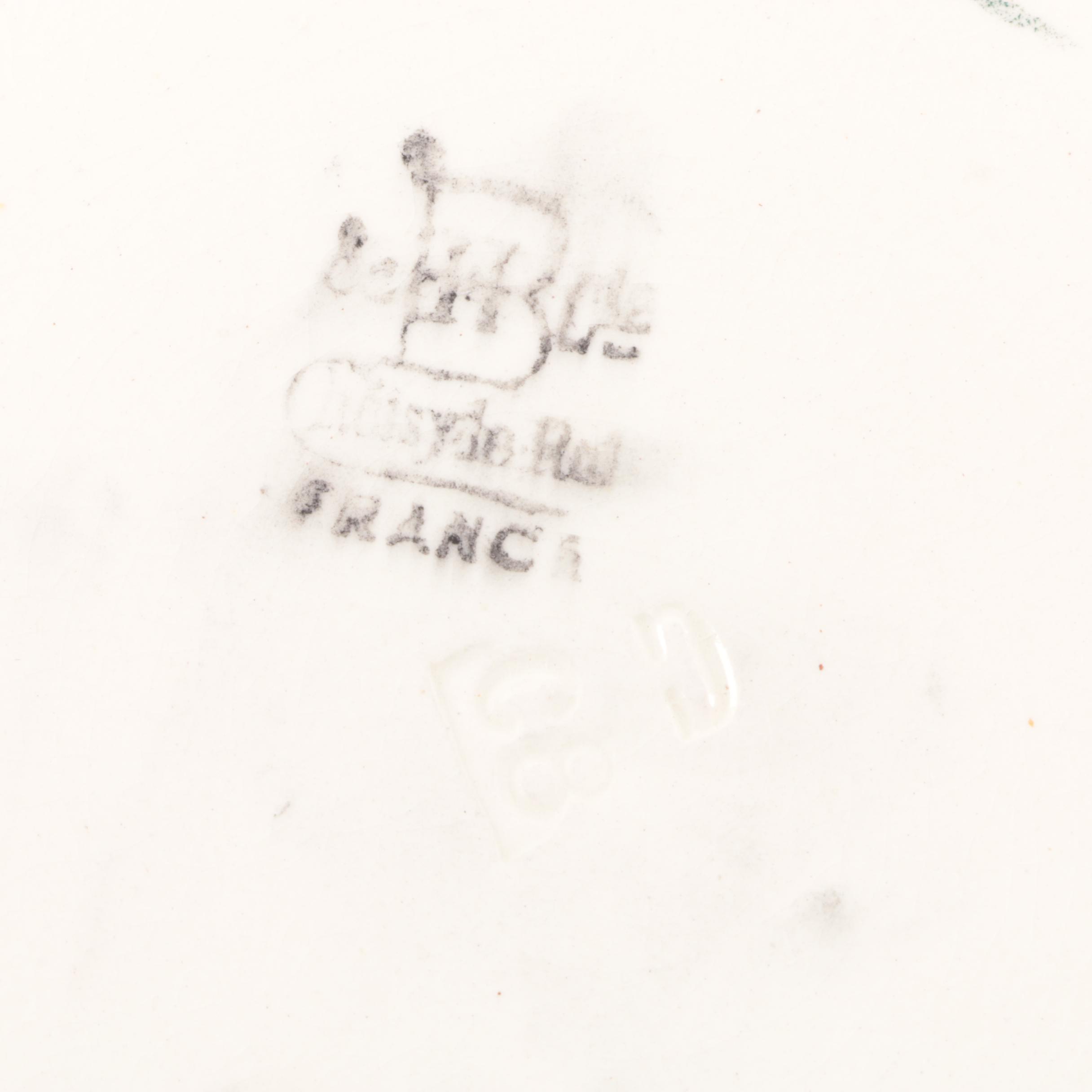 Antique French Hippolyte Boulenger Choisy Majolica Pansy Dessert Set Pre-1910