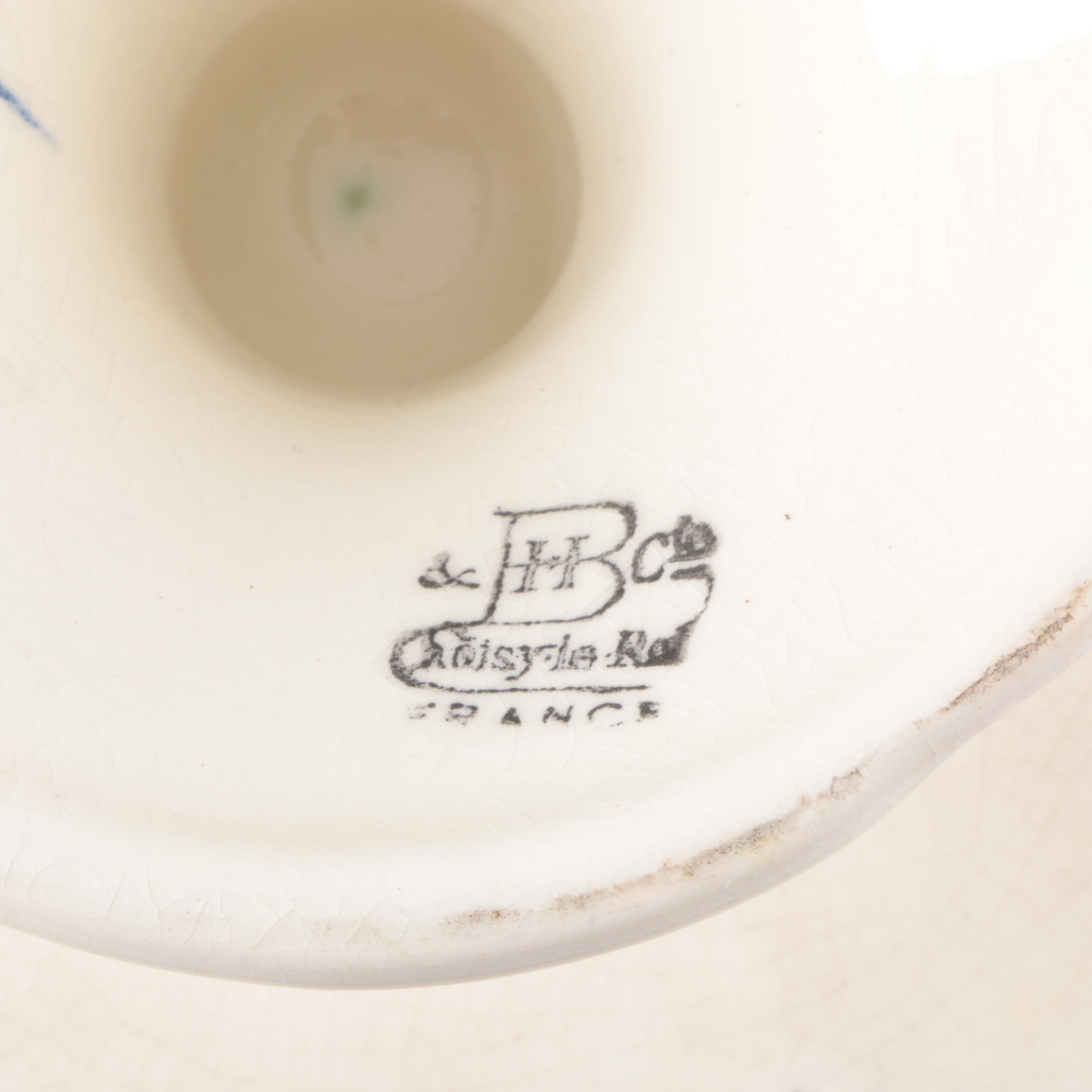 Antique French Hippolyte Boulenger Choisy Majolica Pansy Dessert Set Pre-1910