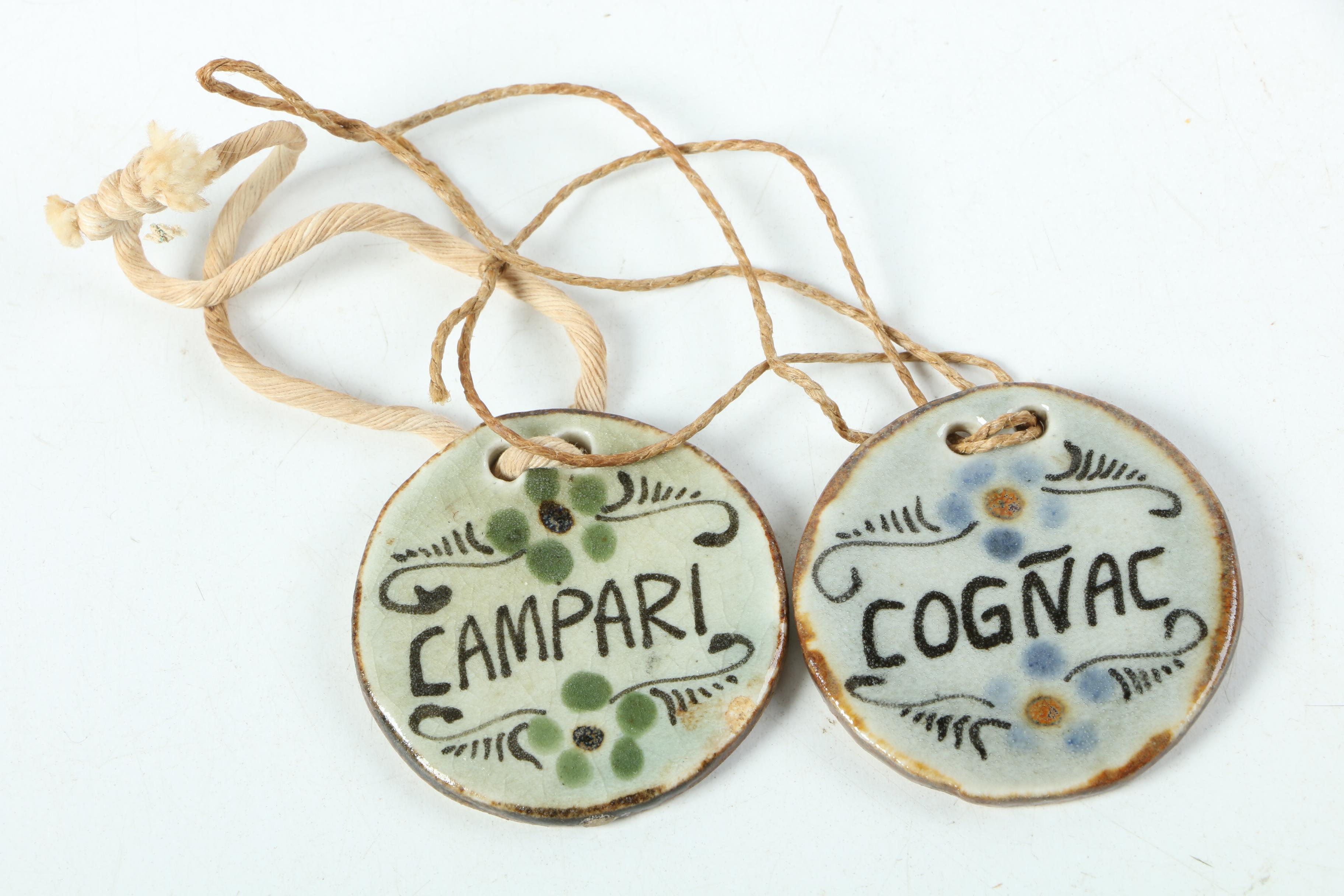 Crown Staffordshire Porcelain Liquor Bottle Labels