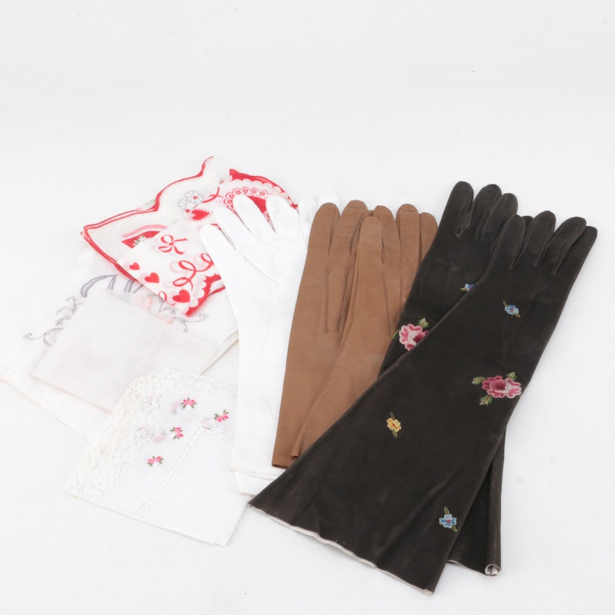 Women's Vintage Gloves and Handkerchiefs