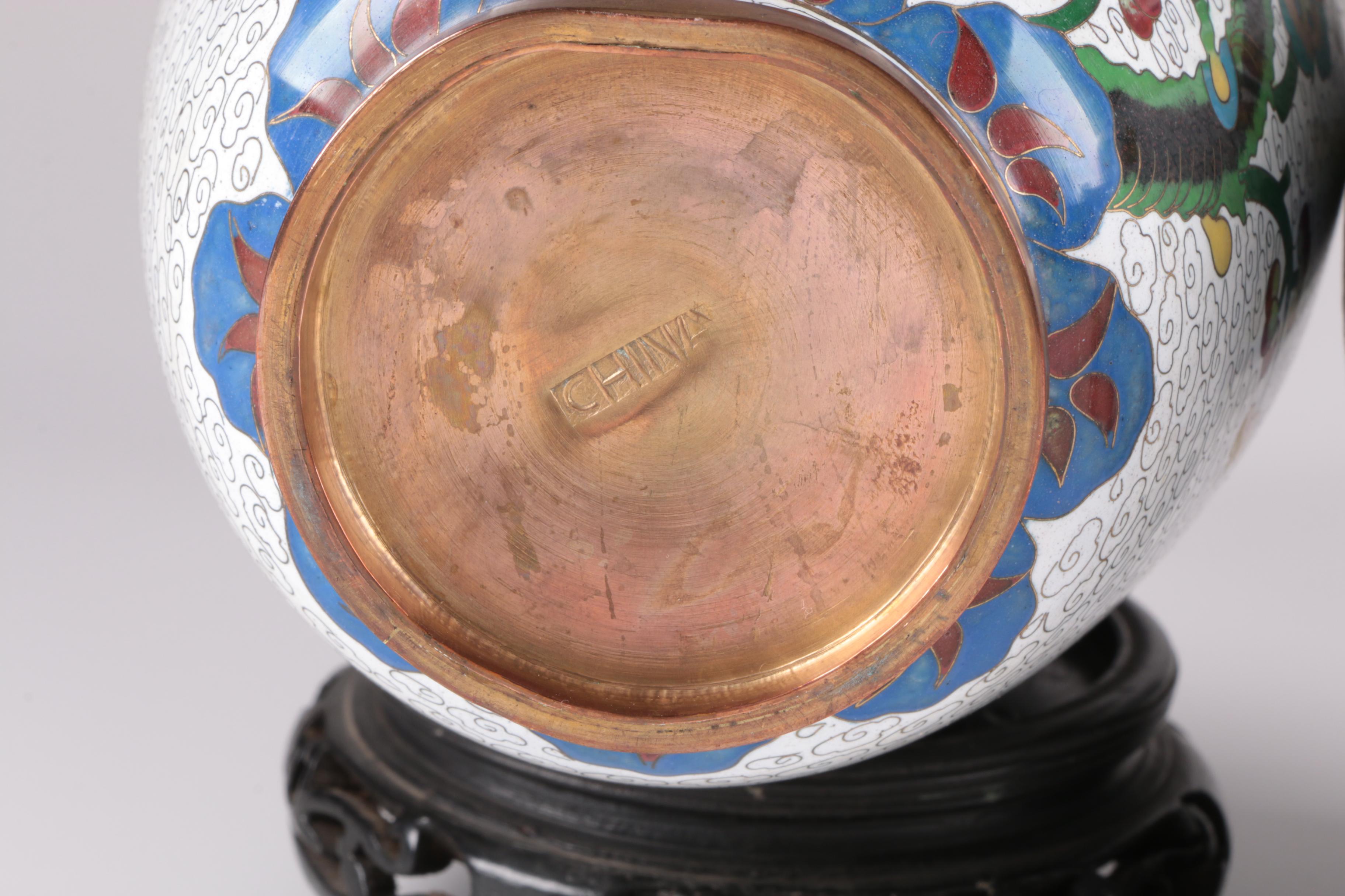 Chinese Floral Cloisonné Vases