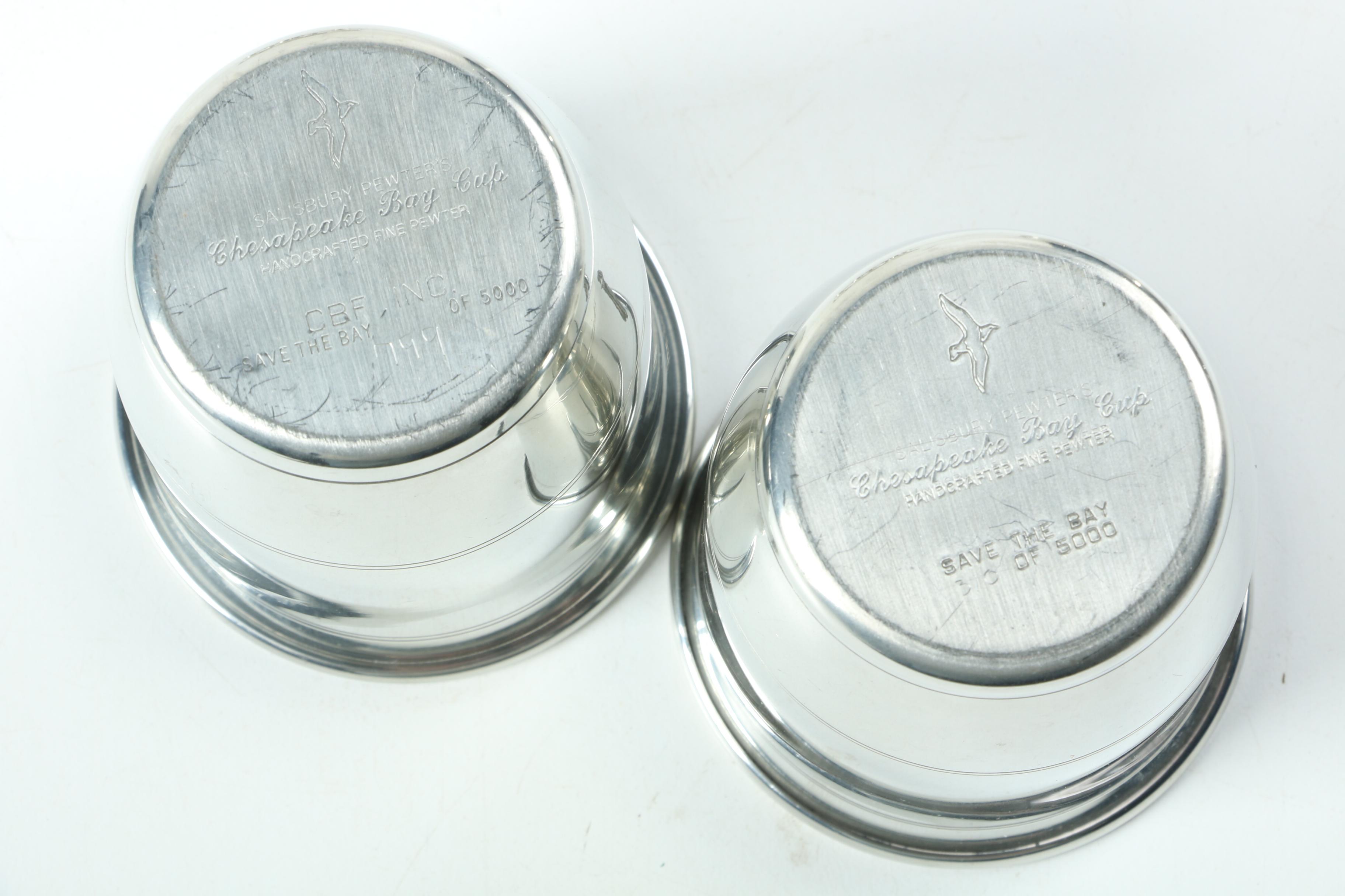 Salisbury Pewter "Chesapeake Bay" Cups and Assorted Pewter Barware