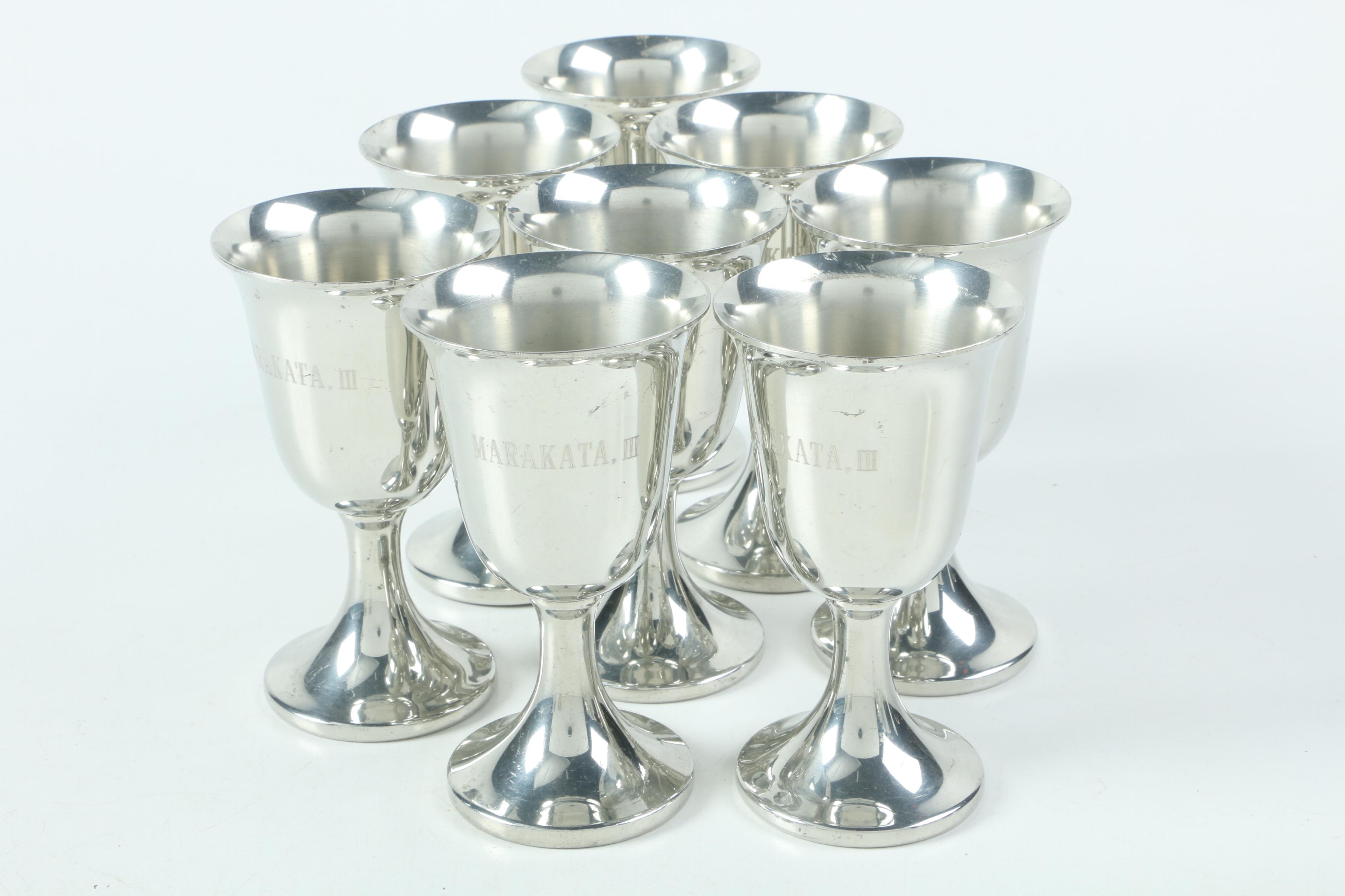 Salisbury Pewter "Chesapeake Bay" Cups and Assorted Pewter Barware