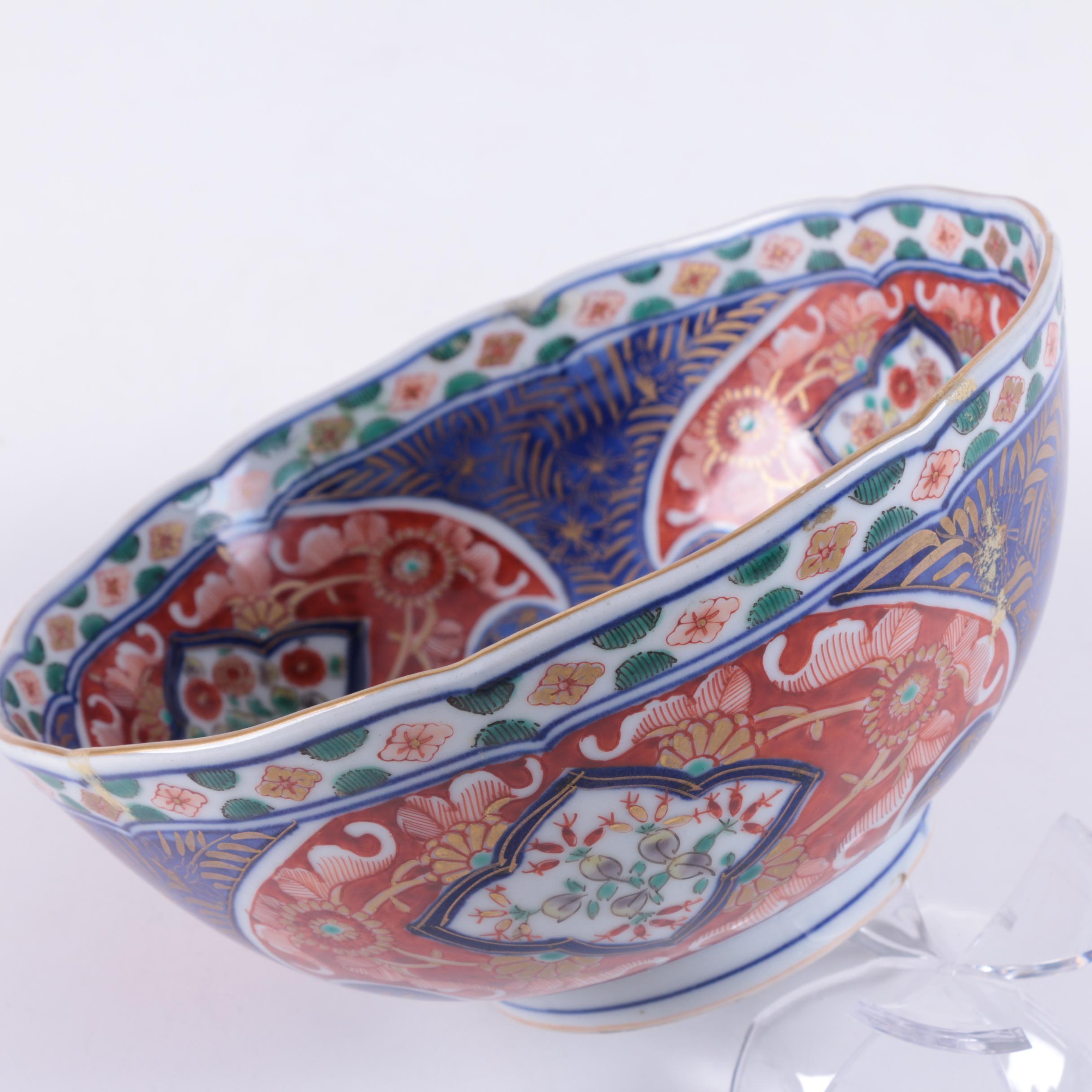 Japanese Imari Porcelain Bowl and Plate