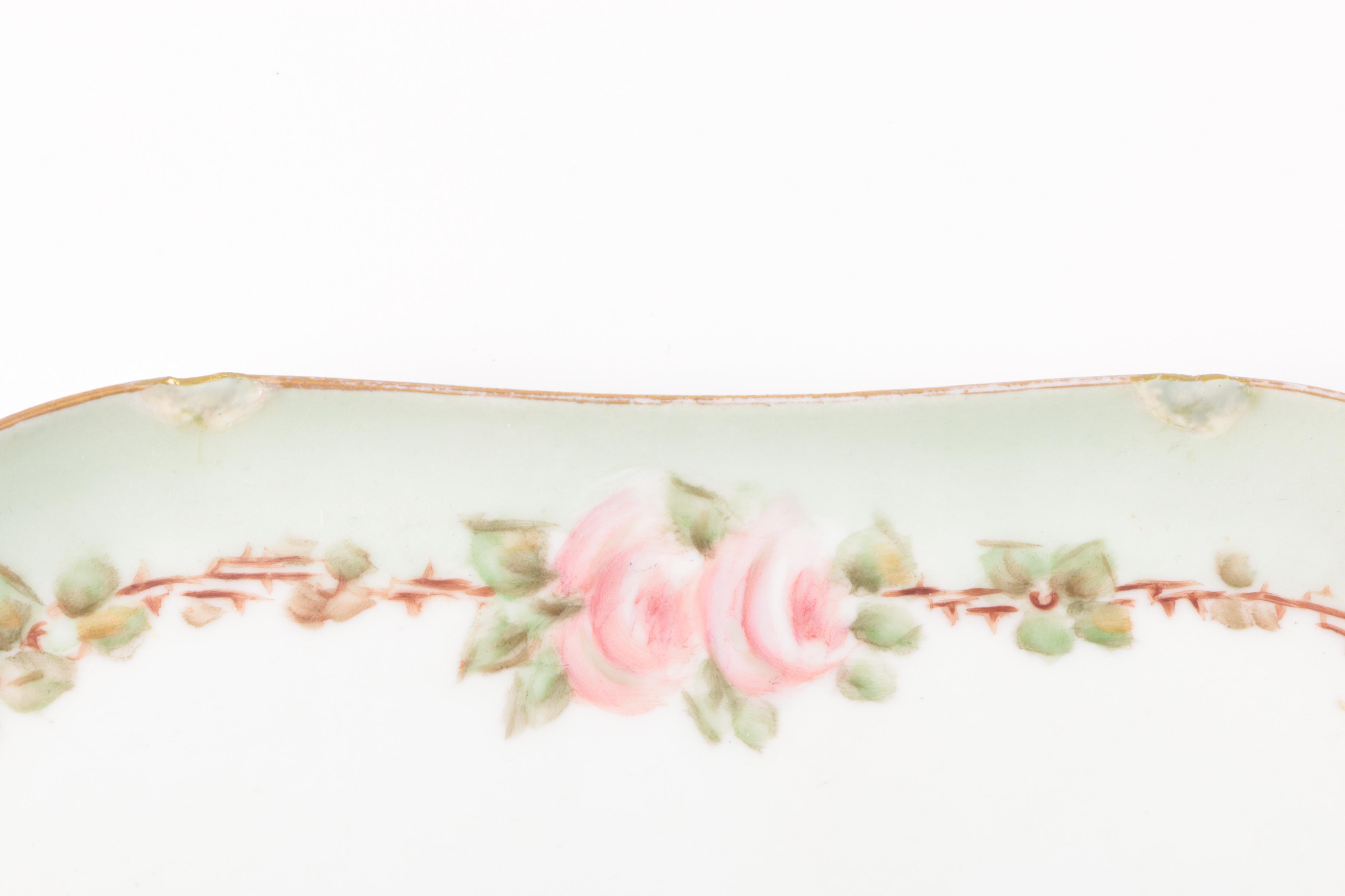 Hobbyist Painted B & Co. Limoges Porcelain Vanity Accessories