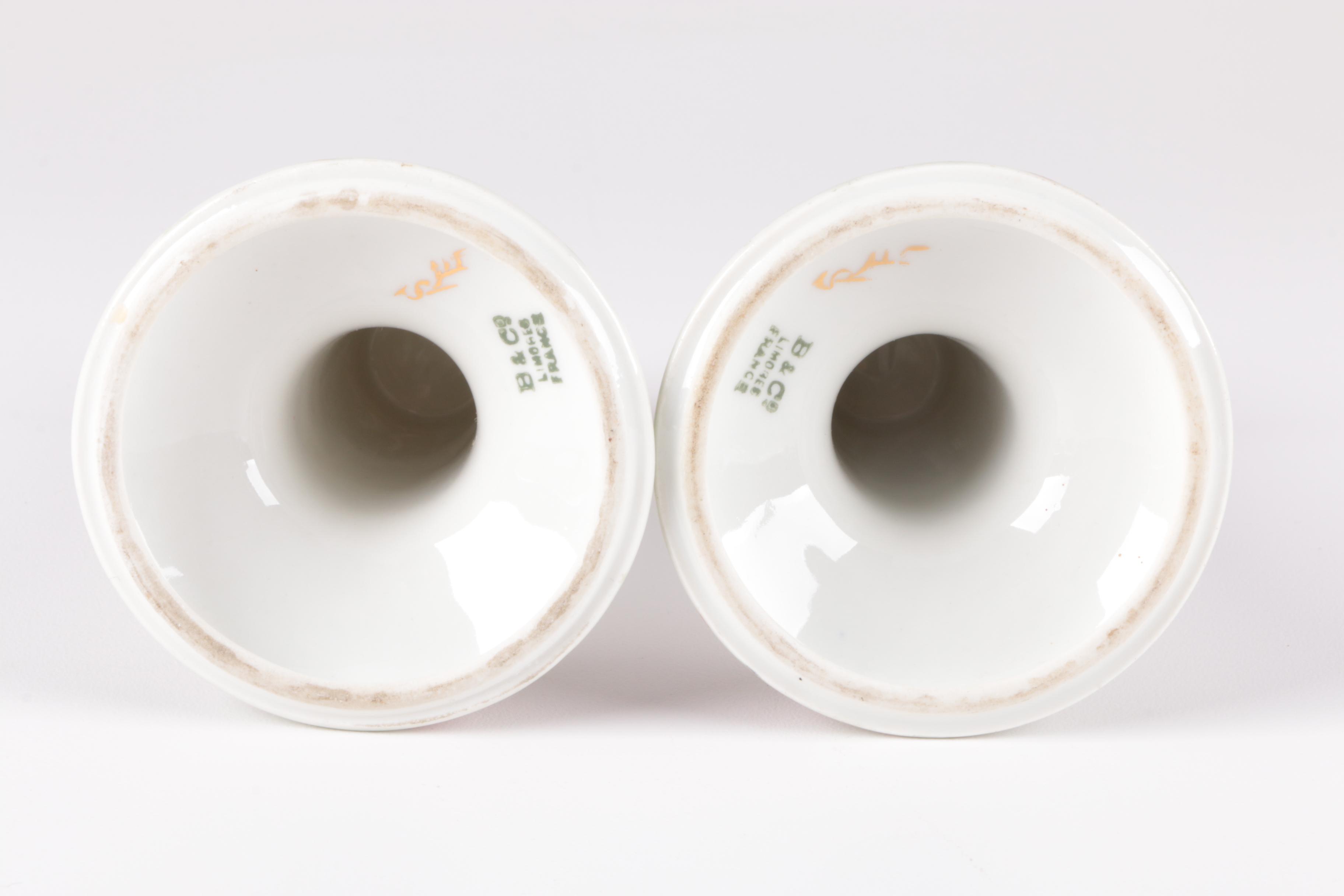 Hobbyist Painted B & Co. Limoges Porcelain Vanity Accessories