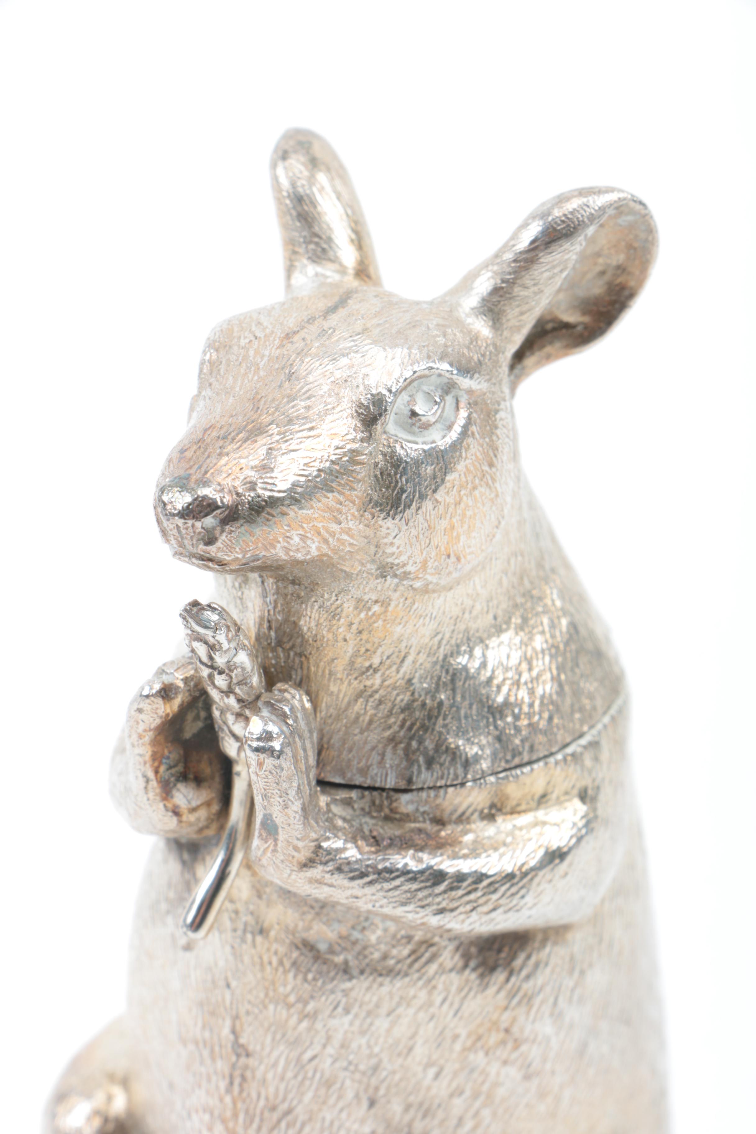 1967 London Sterling Silver Mouse Shaped Salt Cellar